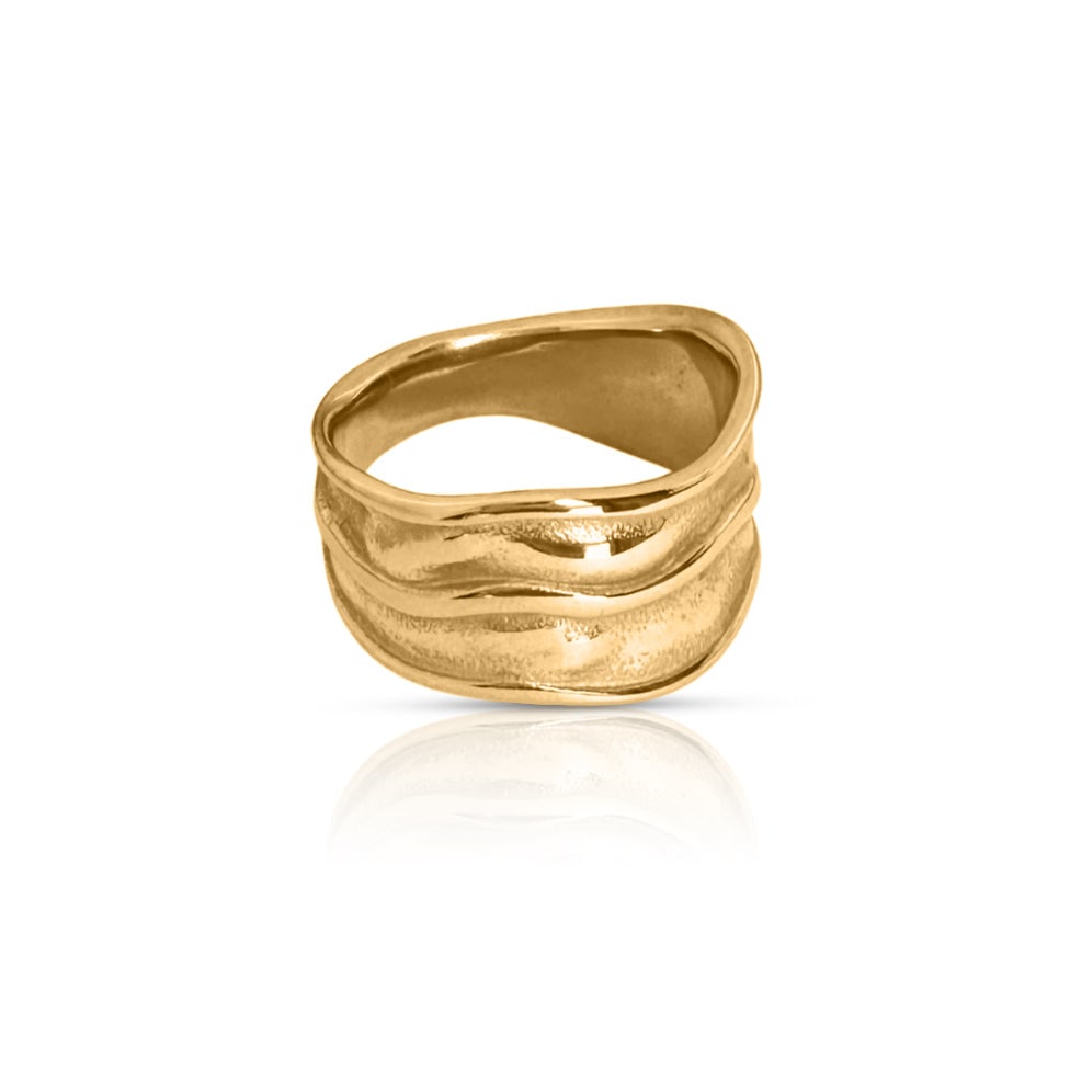 Double Play Gold Waterproof Statement Ring