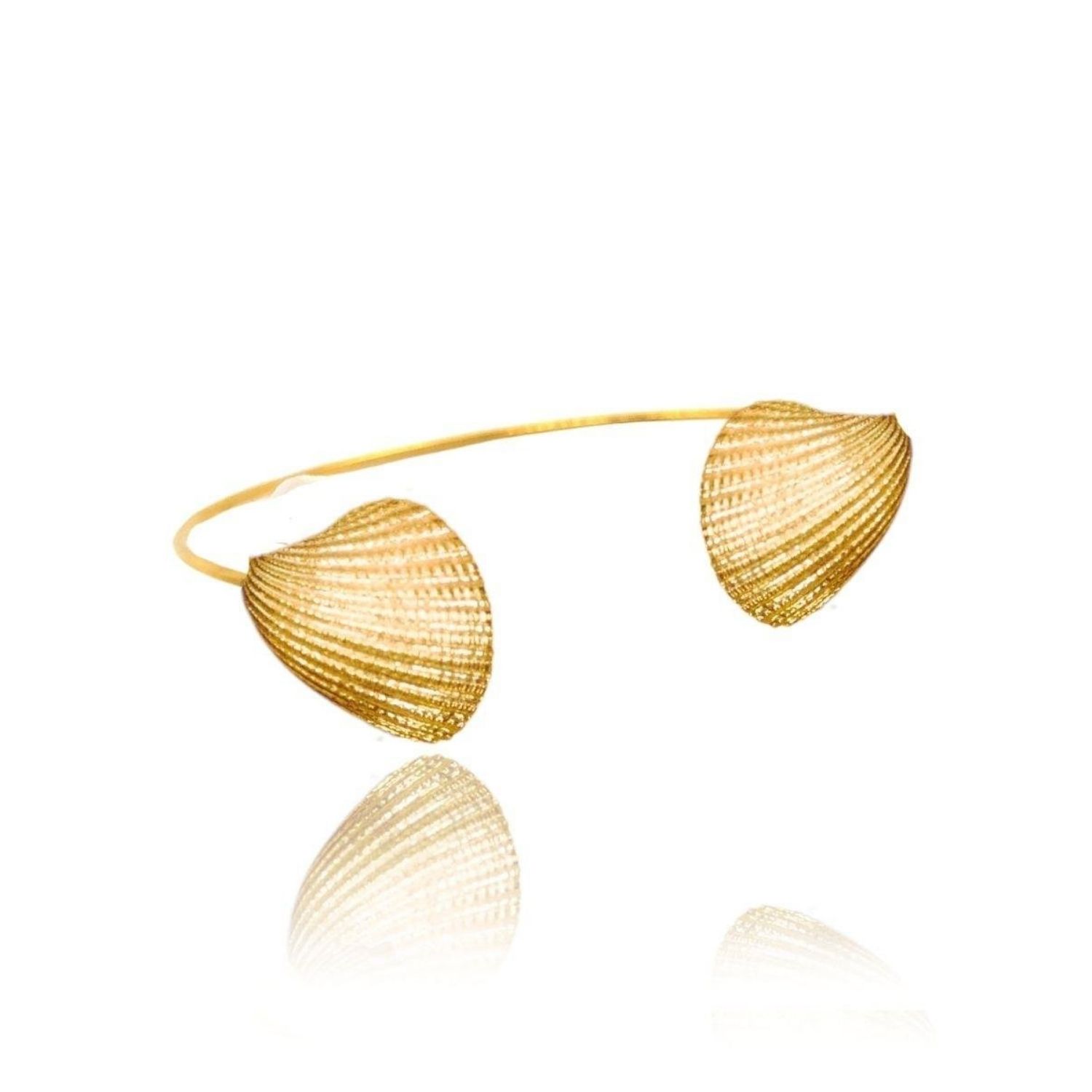 Double Seashell Cuff Bracelet