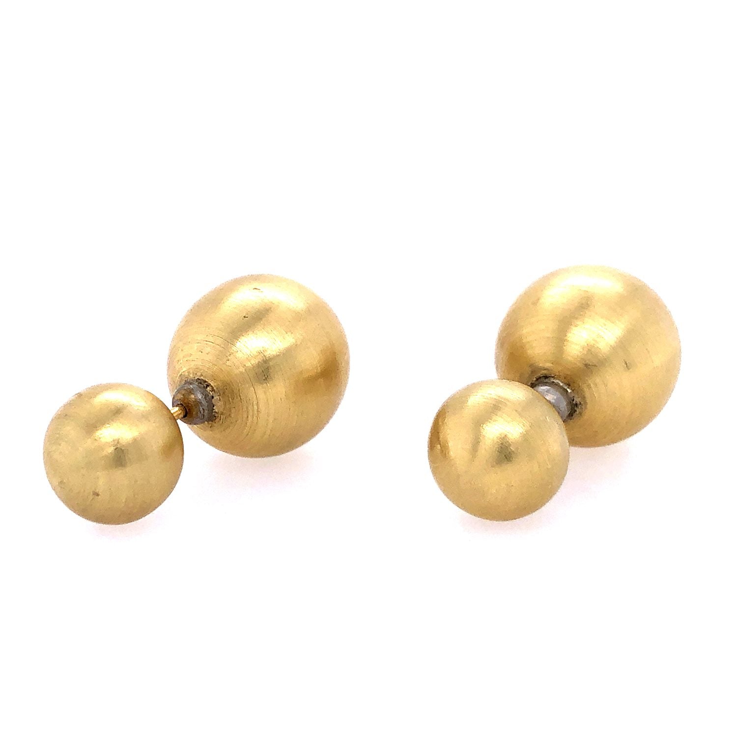 Double Side Tunnel Earrings In 18K Yellow Gold