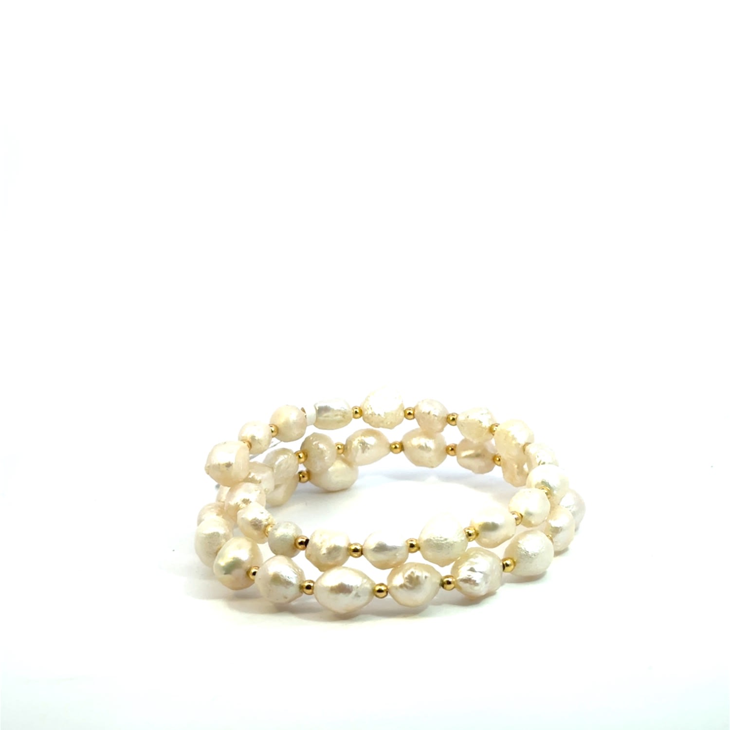 Double Wrap Copper Freshwater Pearl Beads Bracelet