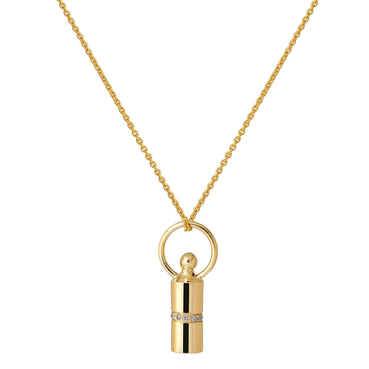 "Double the trouble" Gold Mini necklace with Diamonds
