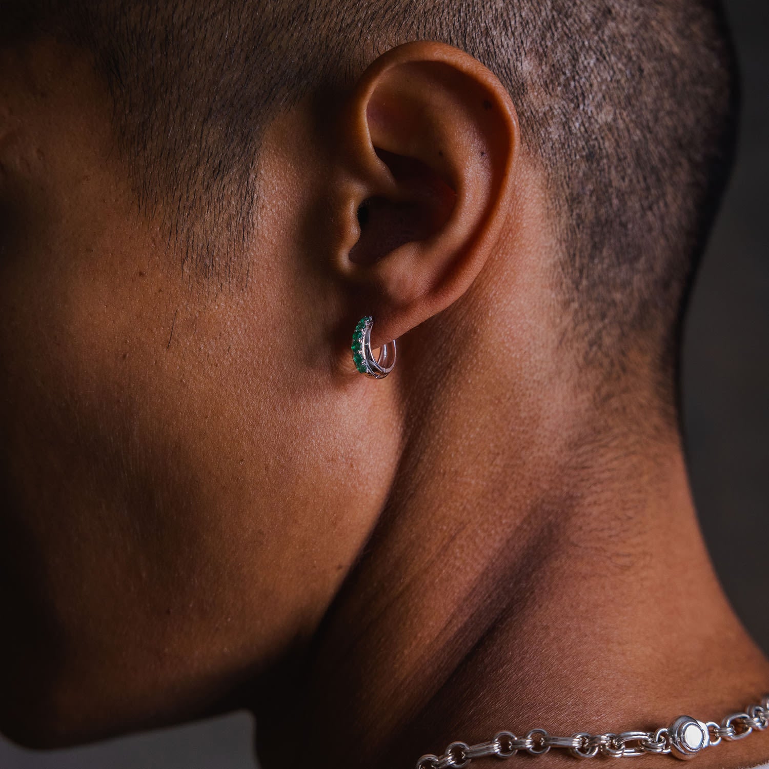 Doublet Auventurine Huggie Hoops