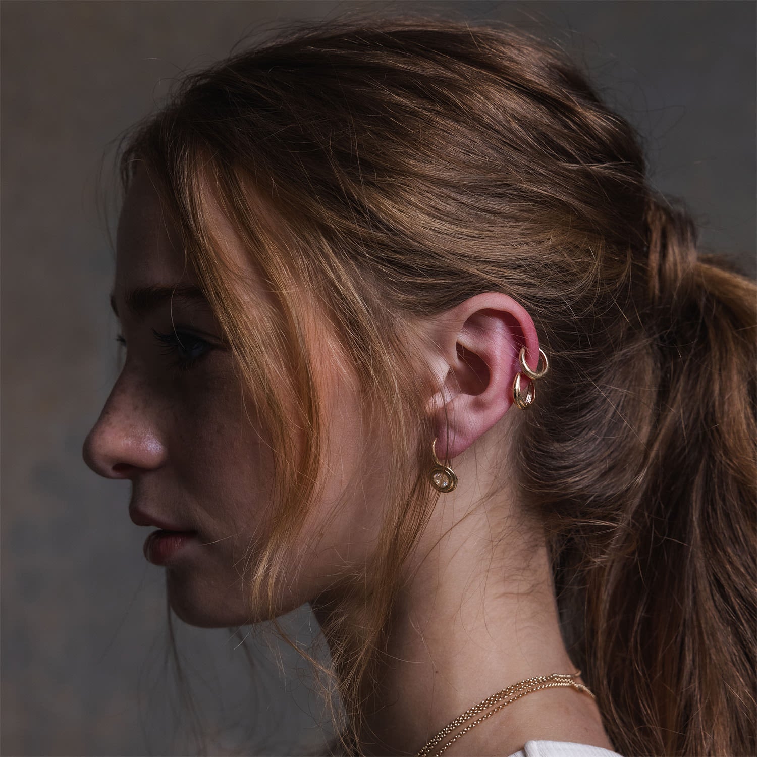 Doublet Gold Huggie Hoops