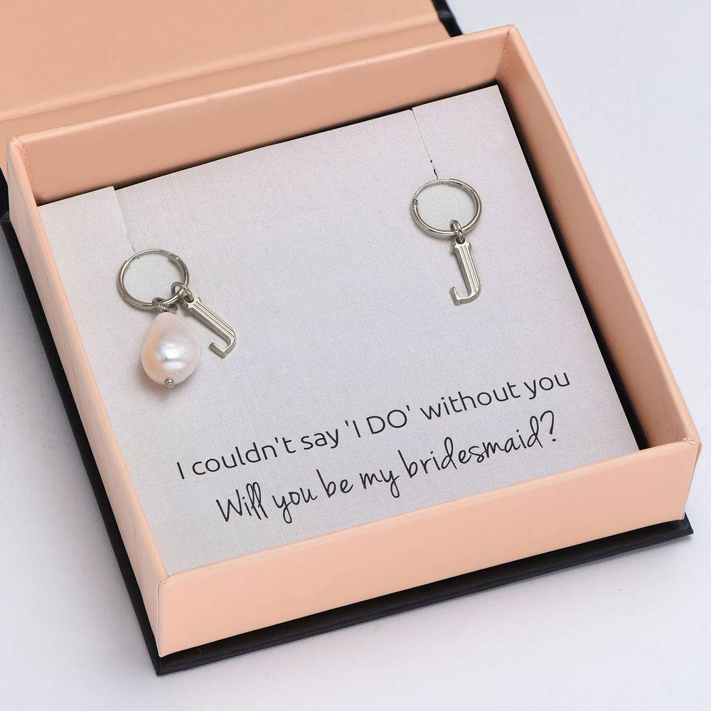 Down the Aisle - Pearl & Initial Earrings in Sterling Silver
