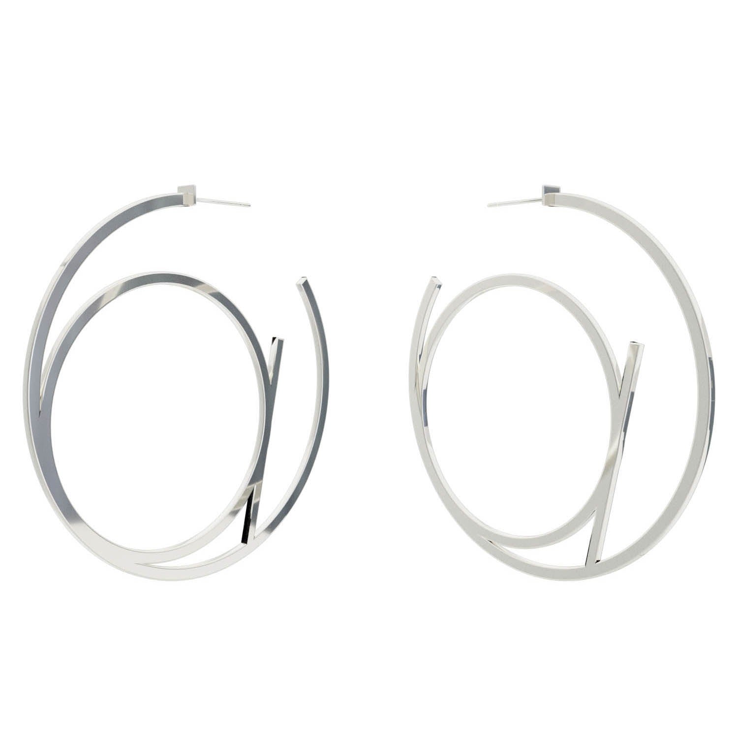 Alphabet Hoops Large - Sterling Silver