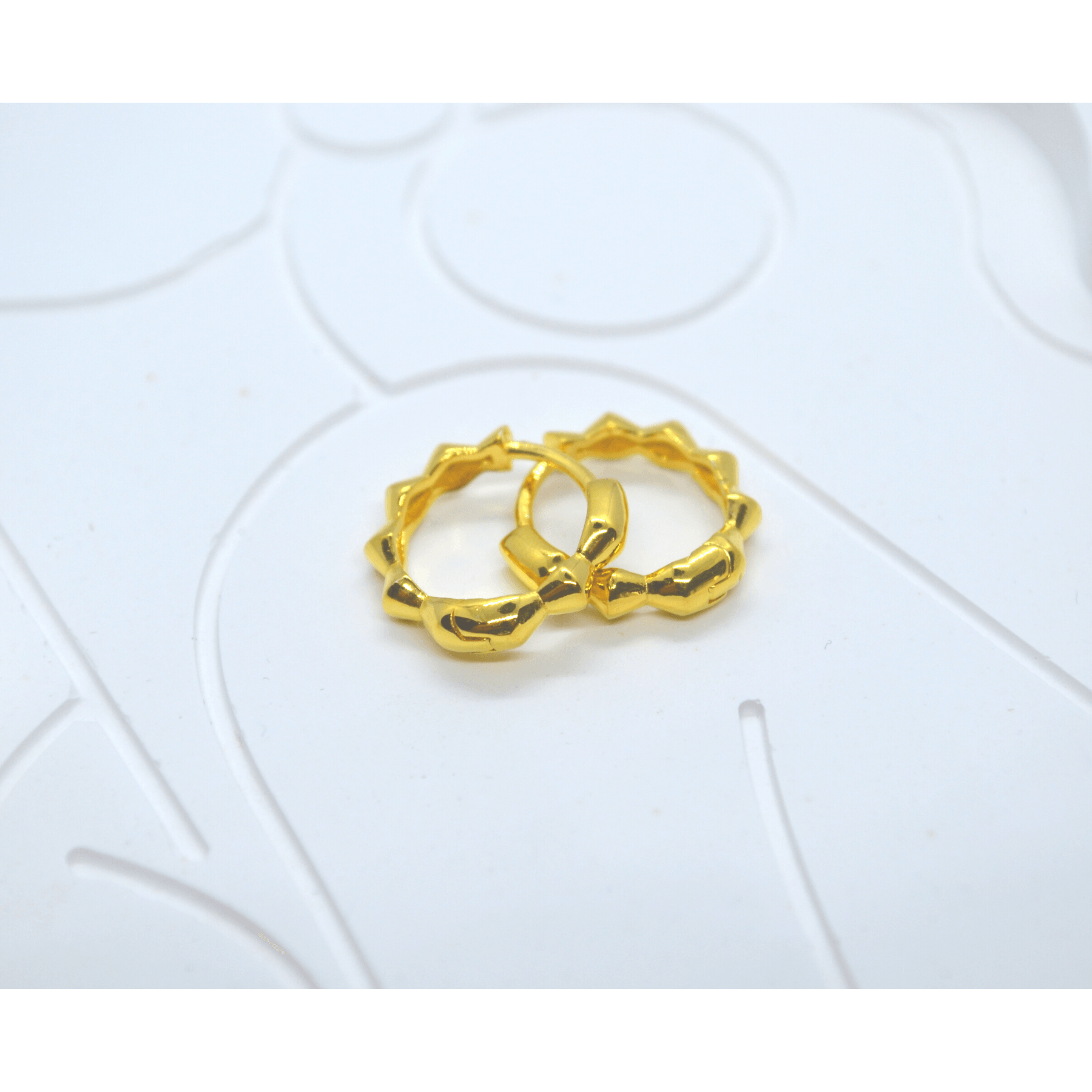 Natural Textured Sterling Silver Hoop Earring