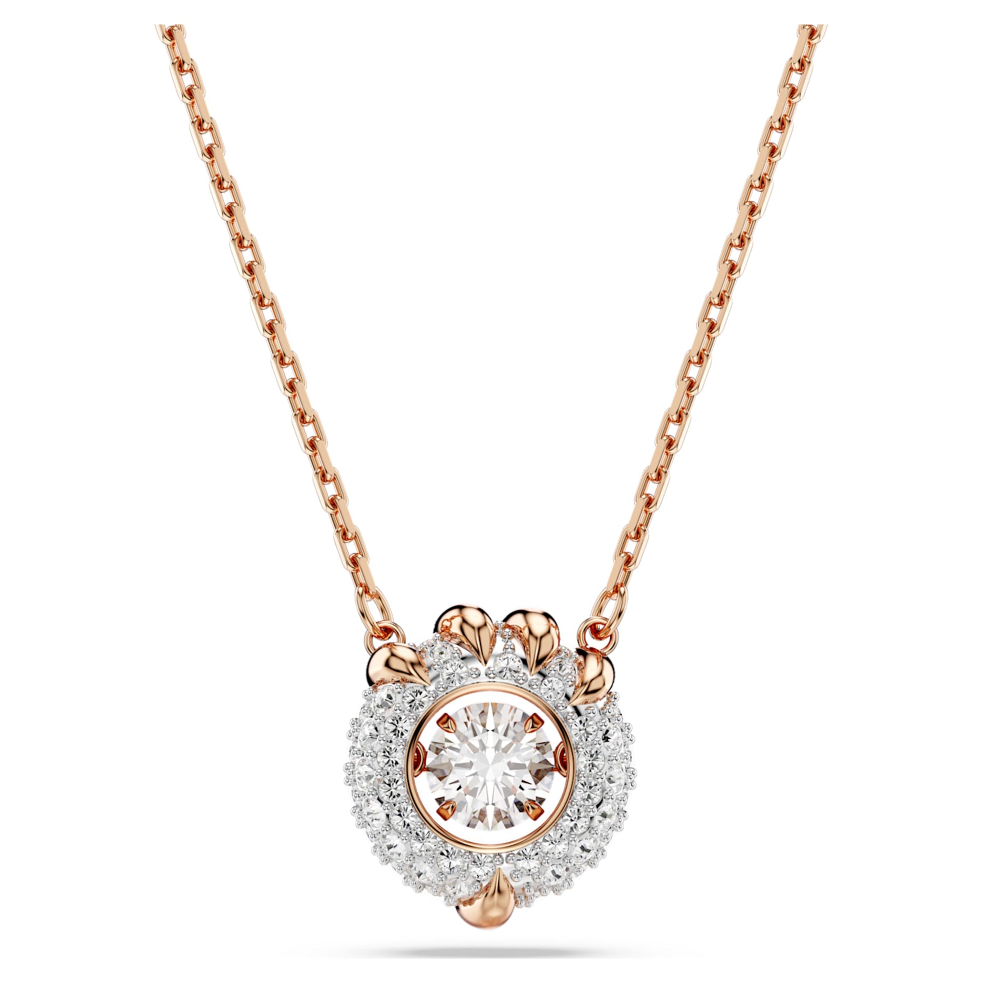 DRAGON PHOENIX PENDANT DRAGON S CLAW WHITE ROSE GOLD TONE PLATED