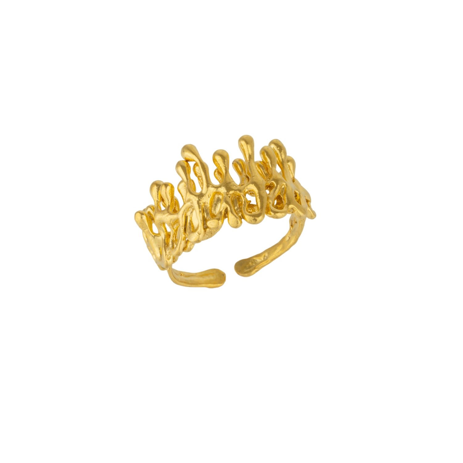 Dripping Large Melting Gold Ring