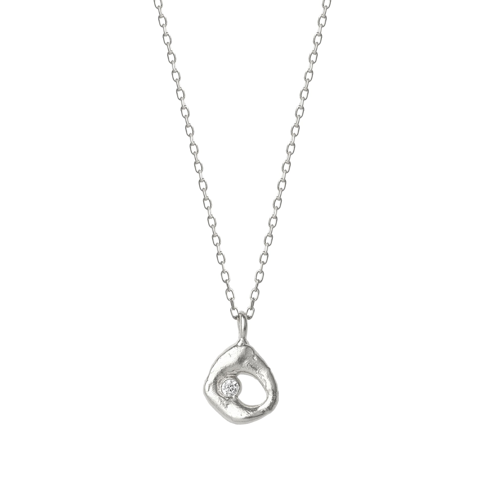 Dripping Molten Natural Textured Sterling Silver Authentic Pendant Necklace - Silver