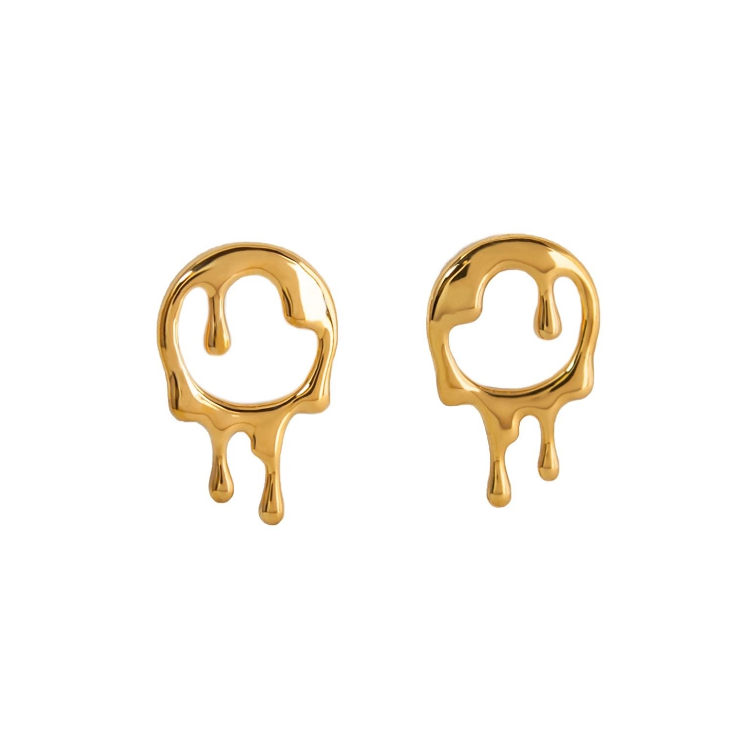 Dripping Rivulet Gold Vermeil Stud Earrings