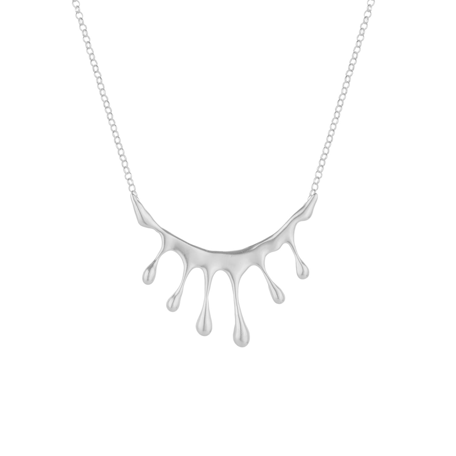 Dripping Silver Large Melting Necklace