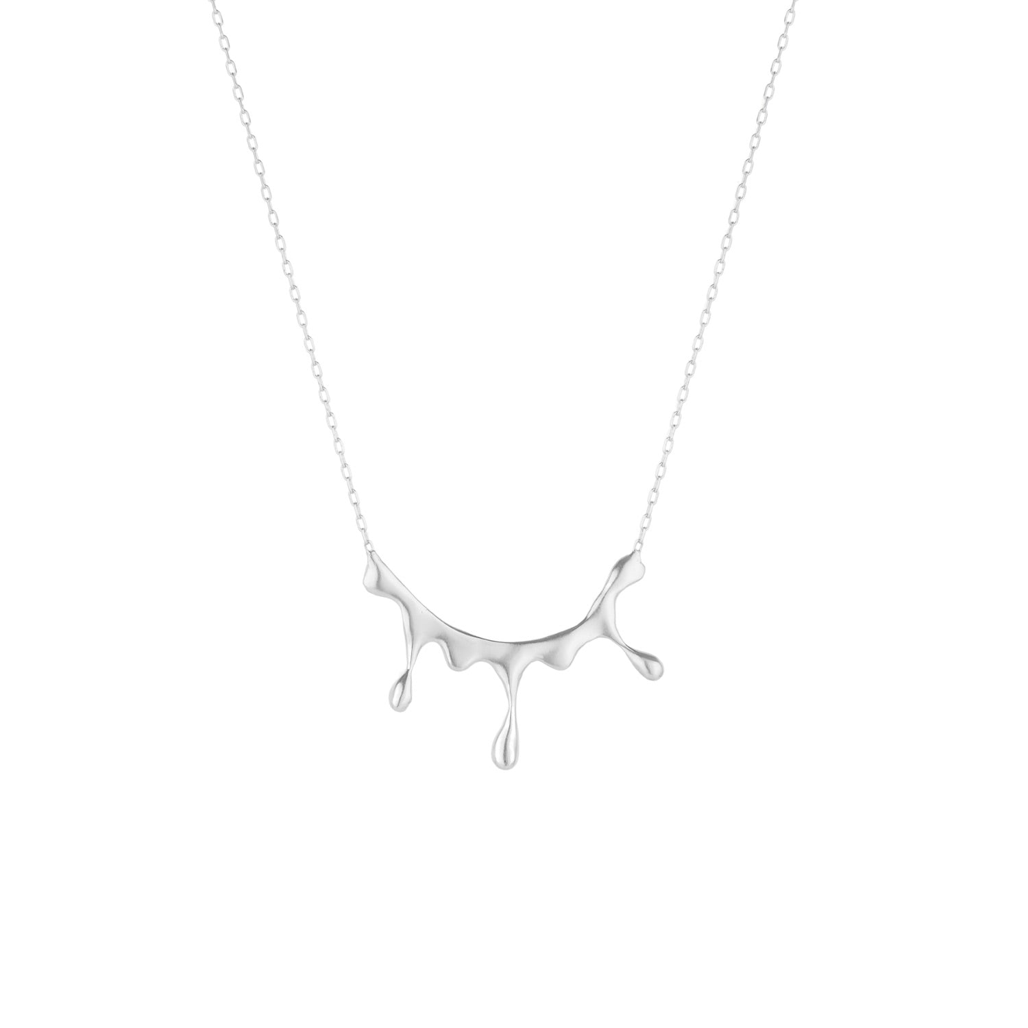 Dripping Silver Melting Necklace