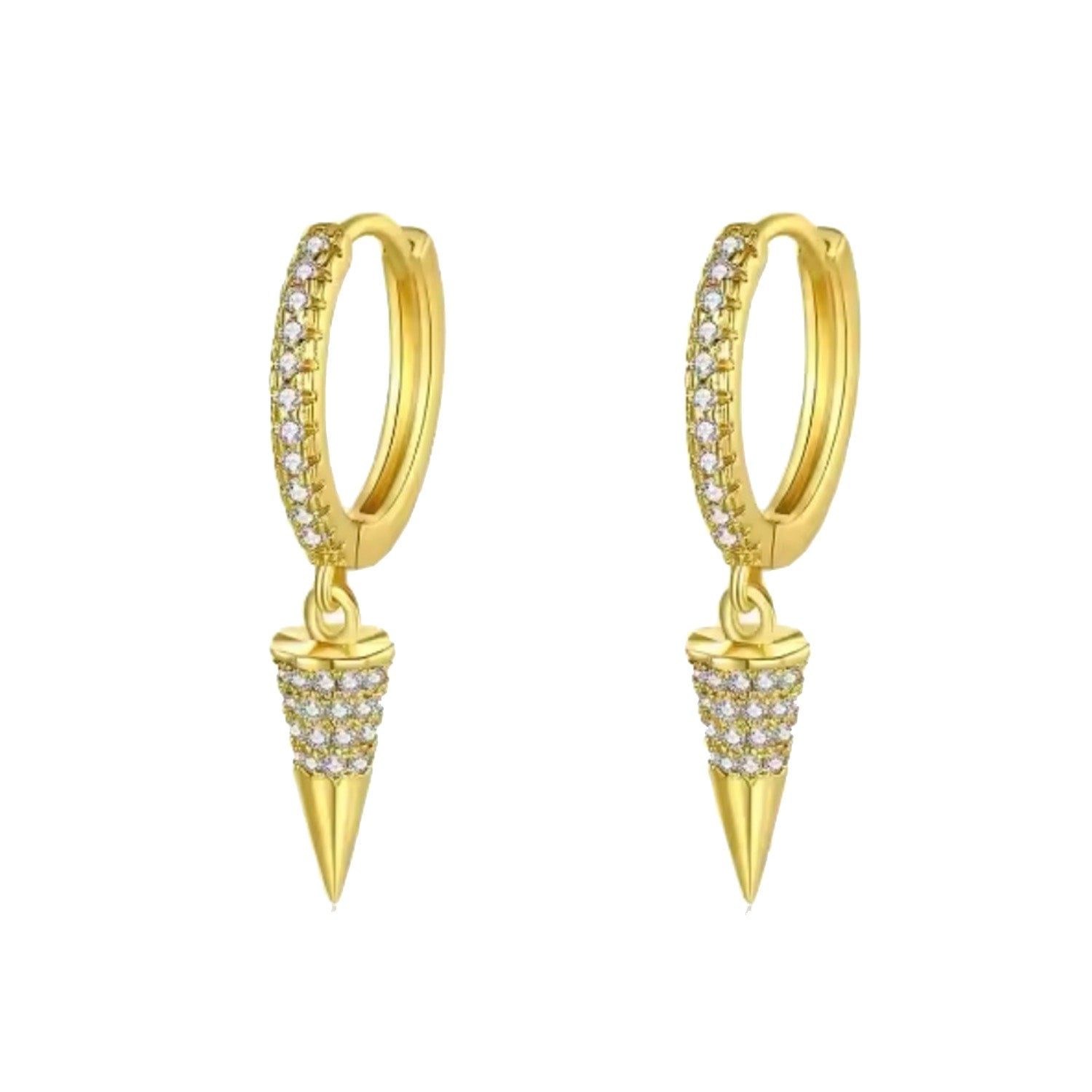 Drop Crystal Detailed Arrow Earrings