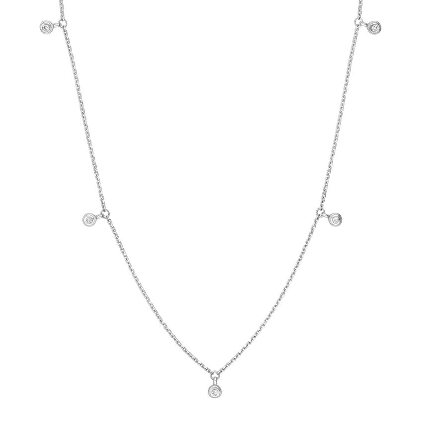 Floating Bezel Diamond Necklace