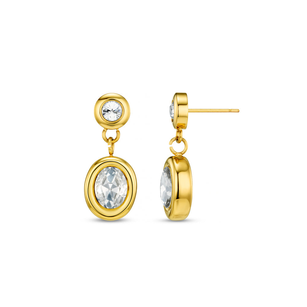 LUXE Double Crystal Drop Earrings