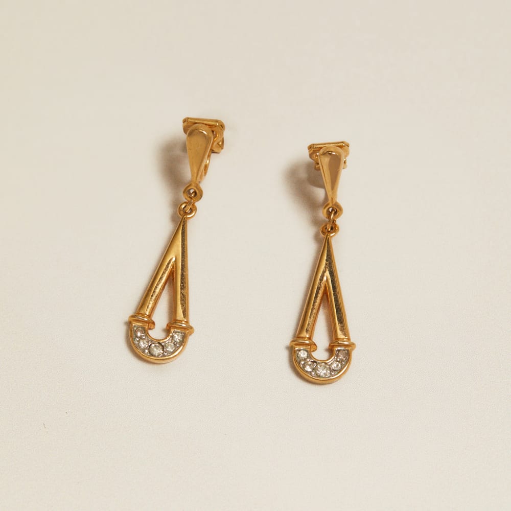 Vintage Crystal Teardrop Earrings