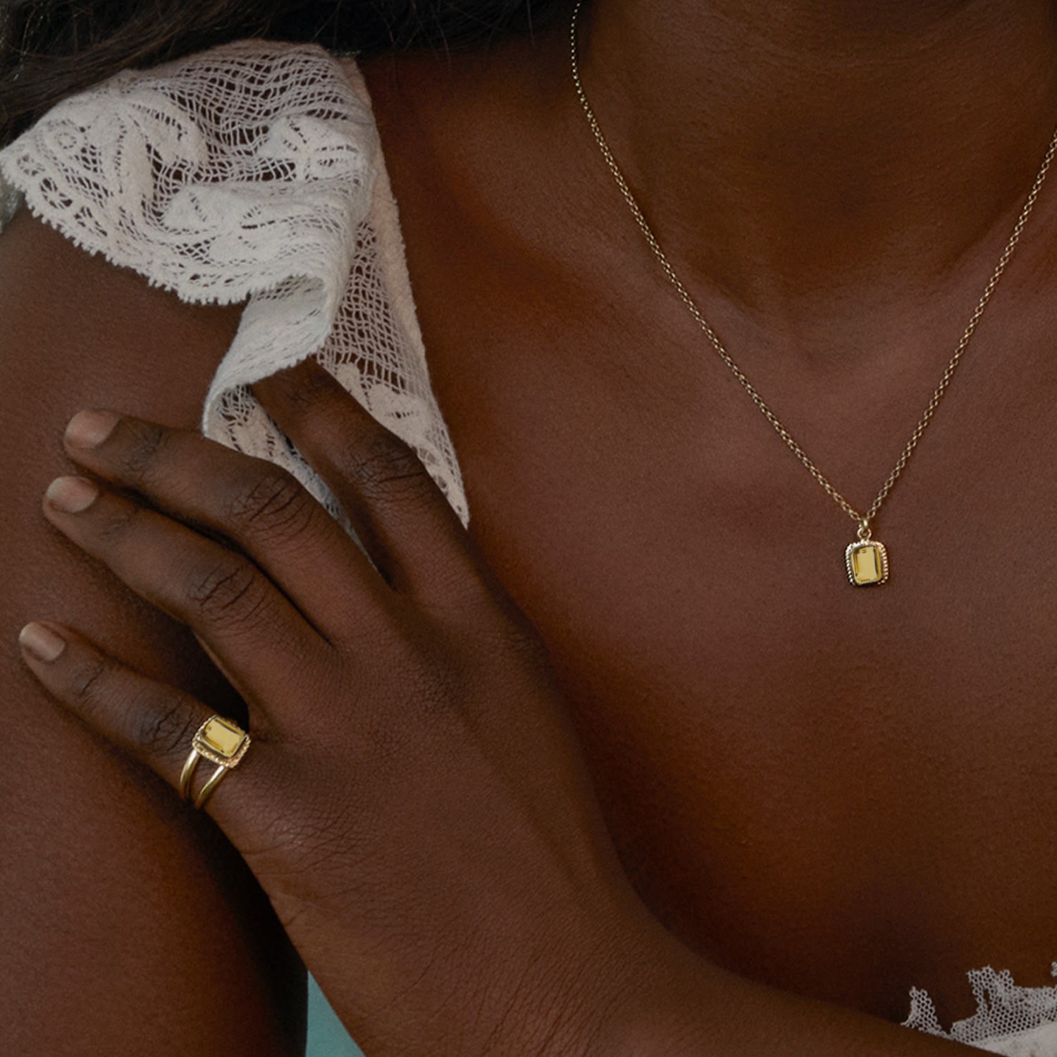 Luccichio Gold Vermeil Citrine Stacking Ring