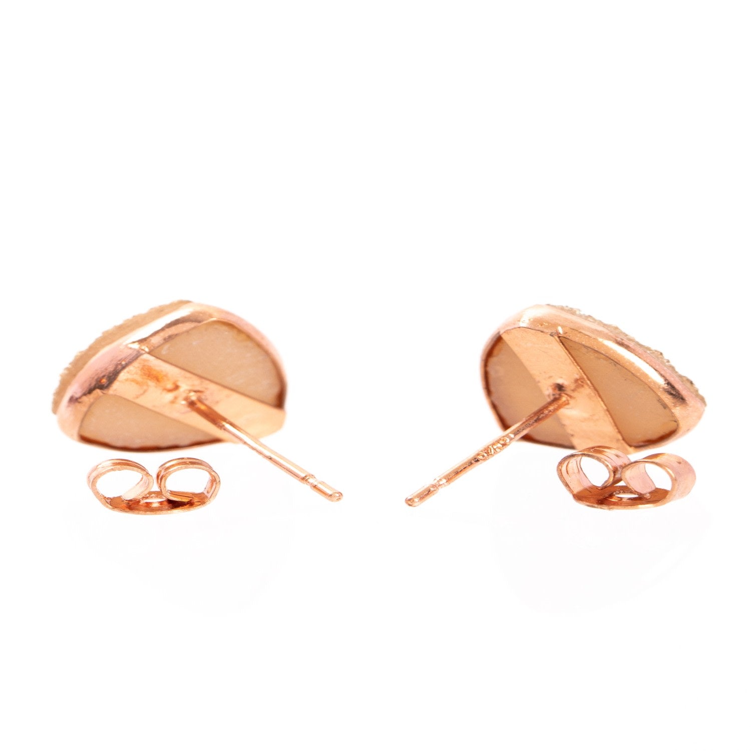 Druzy Stone Studded Rose Gold Earrings