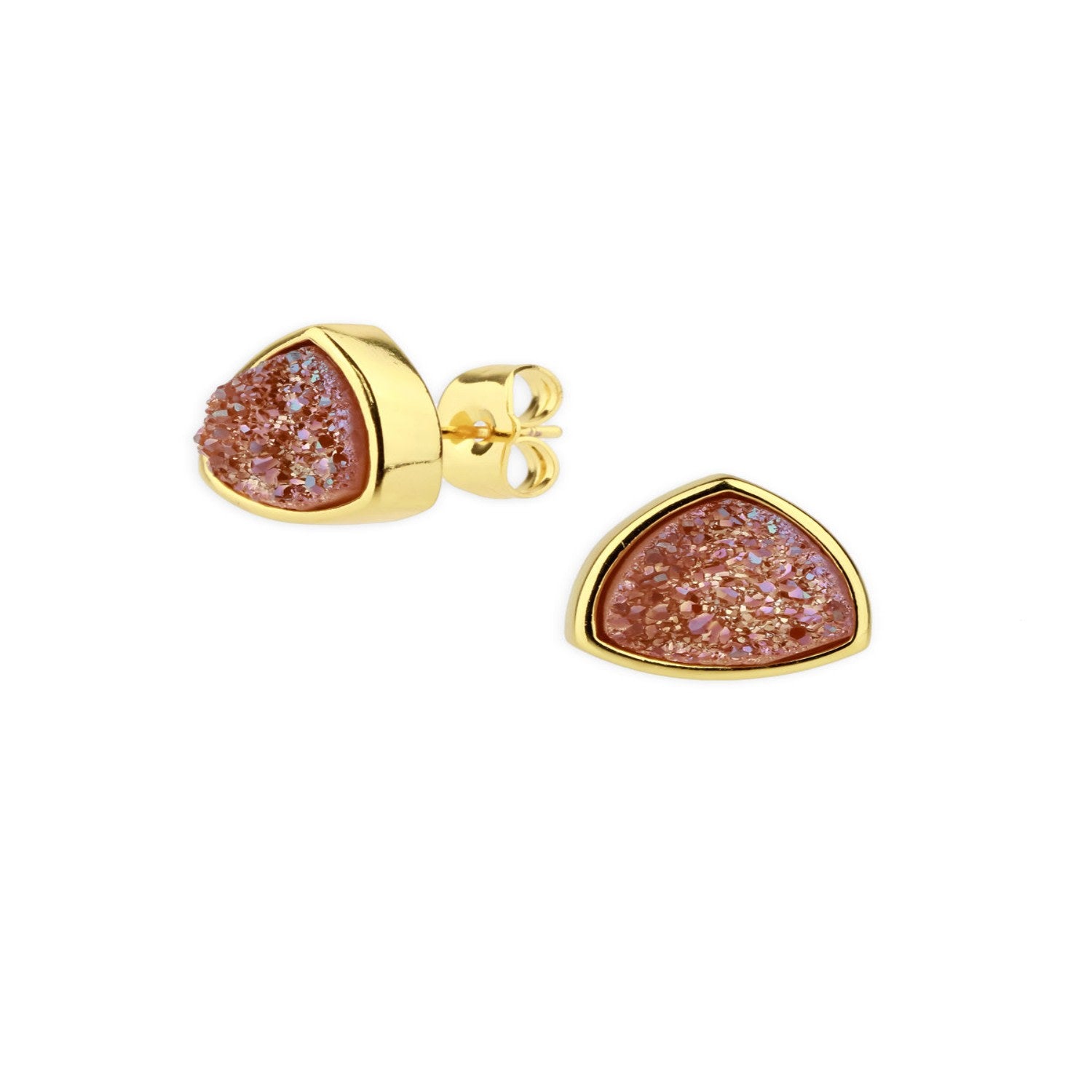 Druzy Stone Studded Rose Gold Earrings