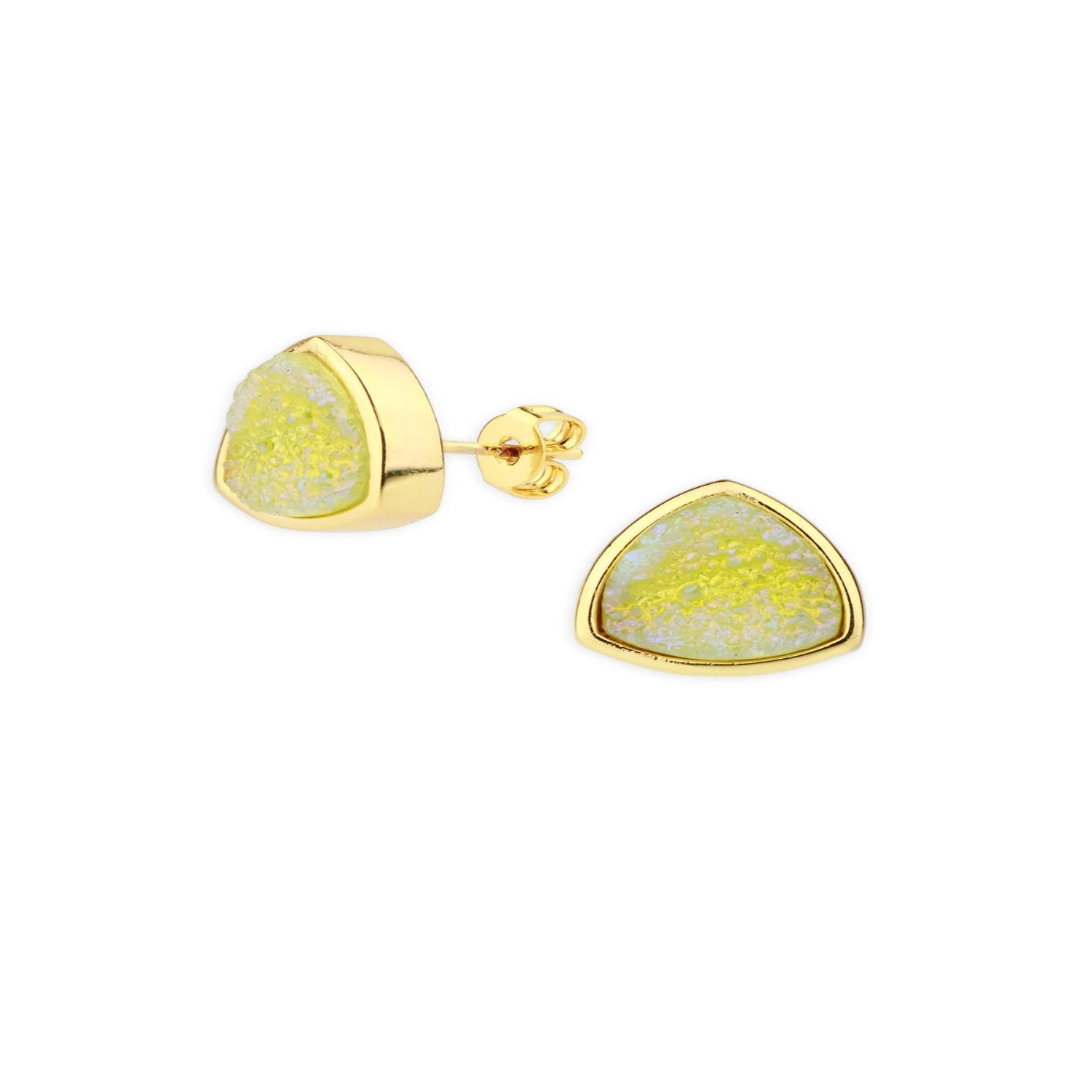 Druzy Stone Studded Yellow Earrings