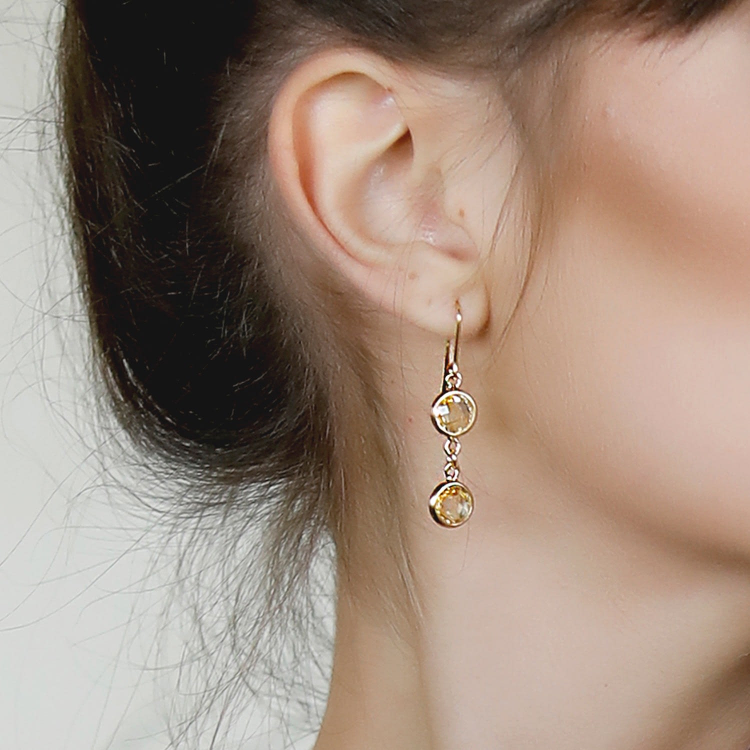 Capri Citrine Gold Earrings