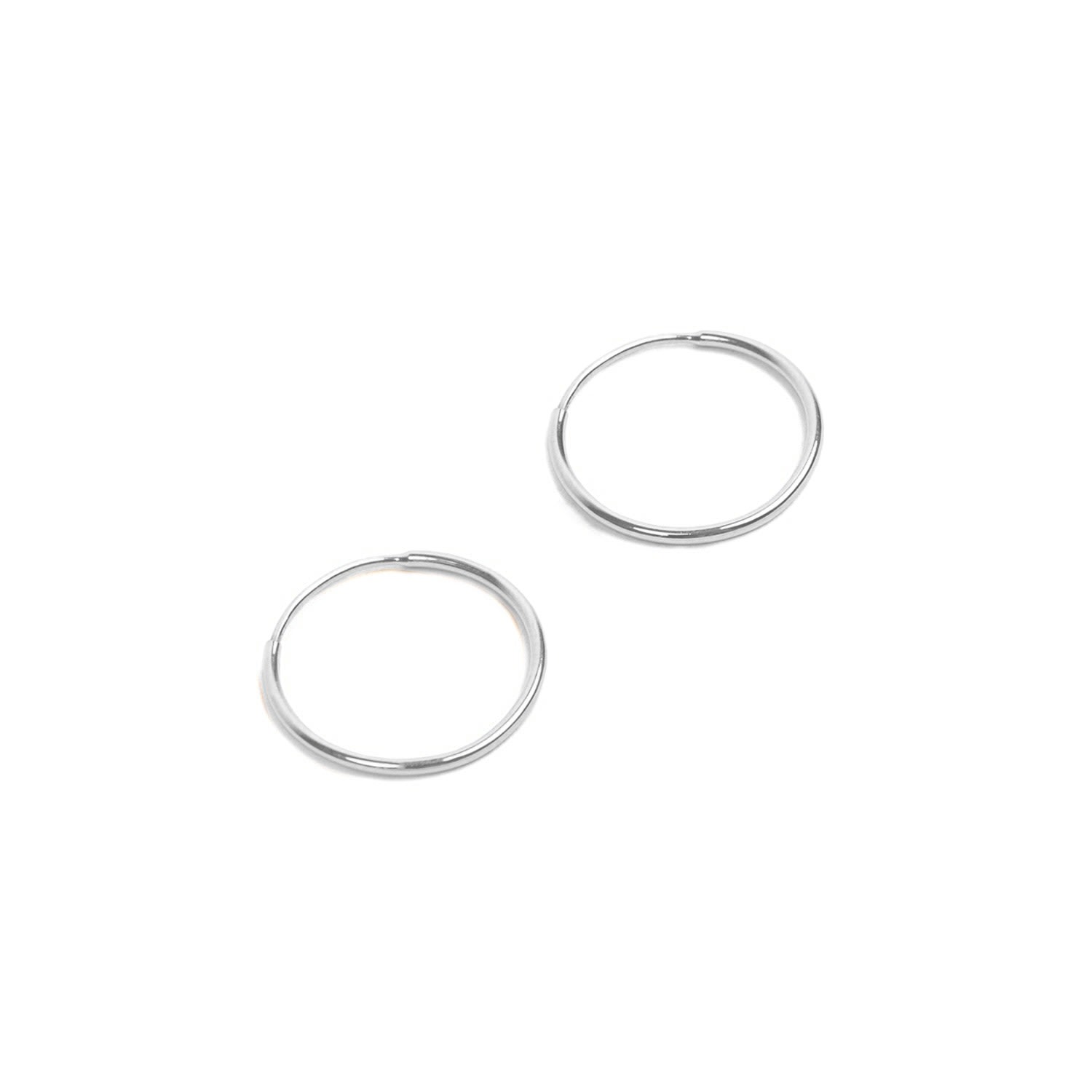 14K Gold Big Endless Hoop Earring White Gold