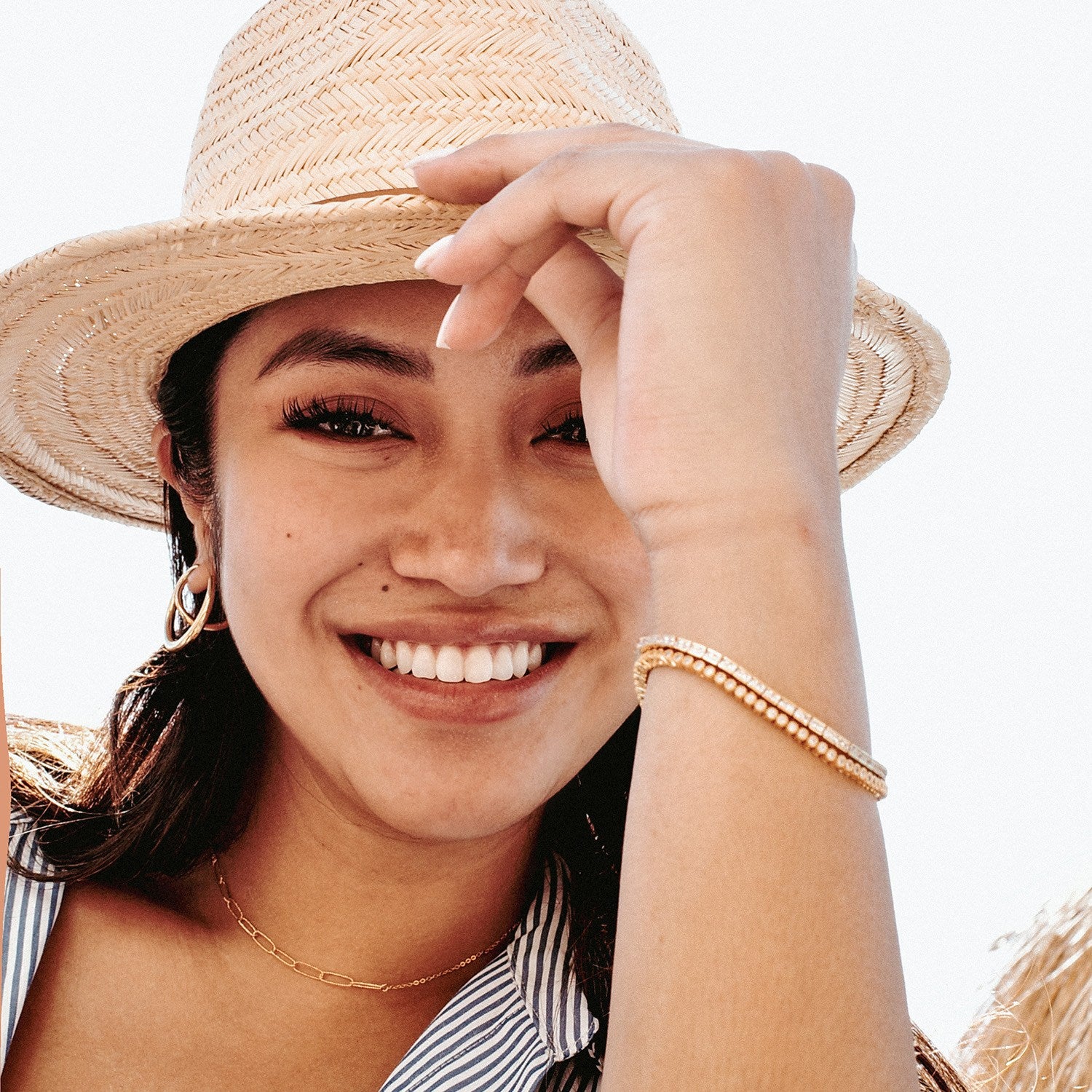 Dual Chain Tennis Bracelet Gold