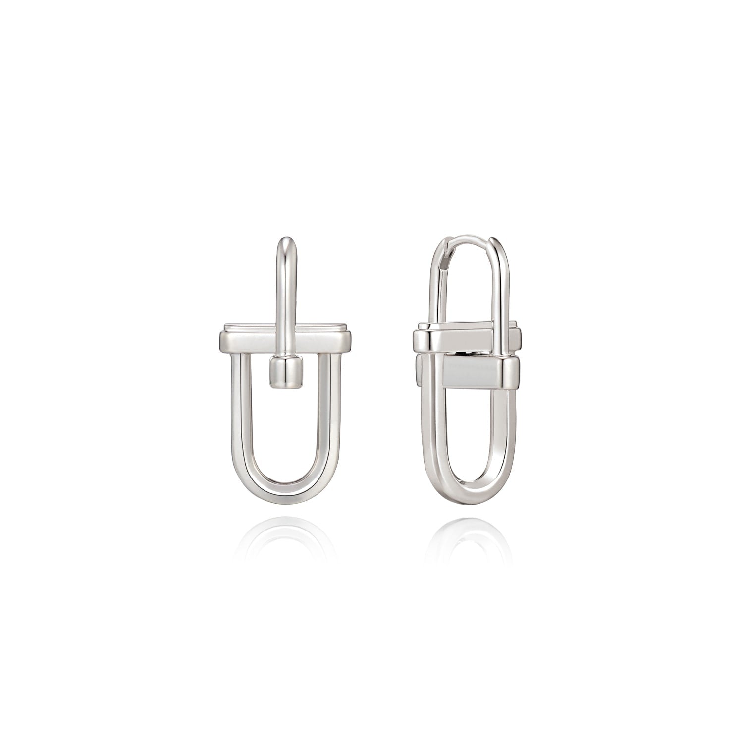 Dual D. D Silver Dangle Earring