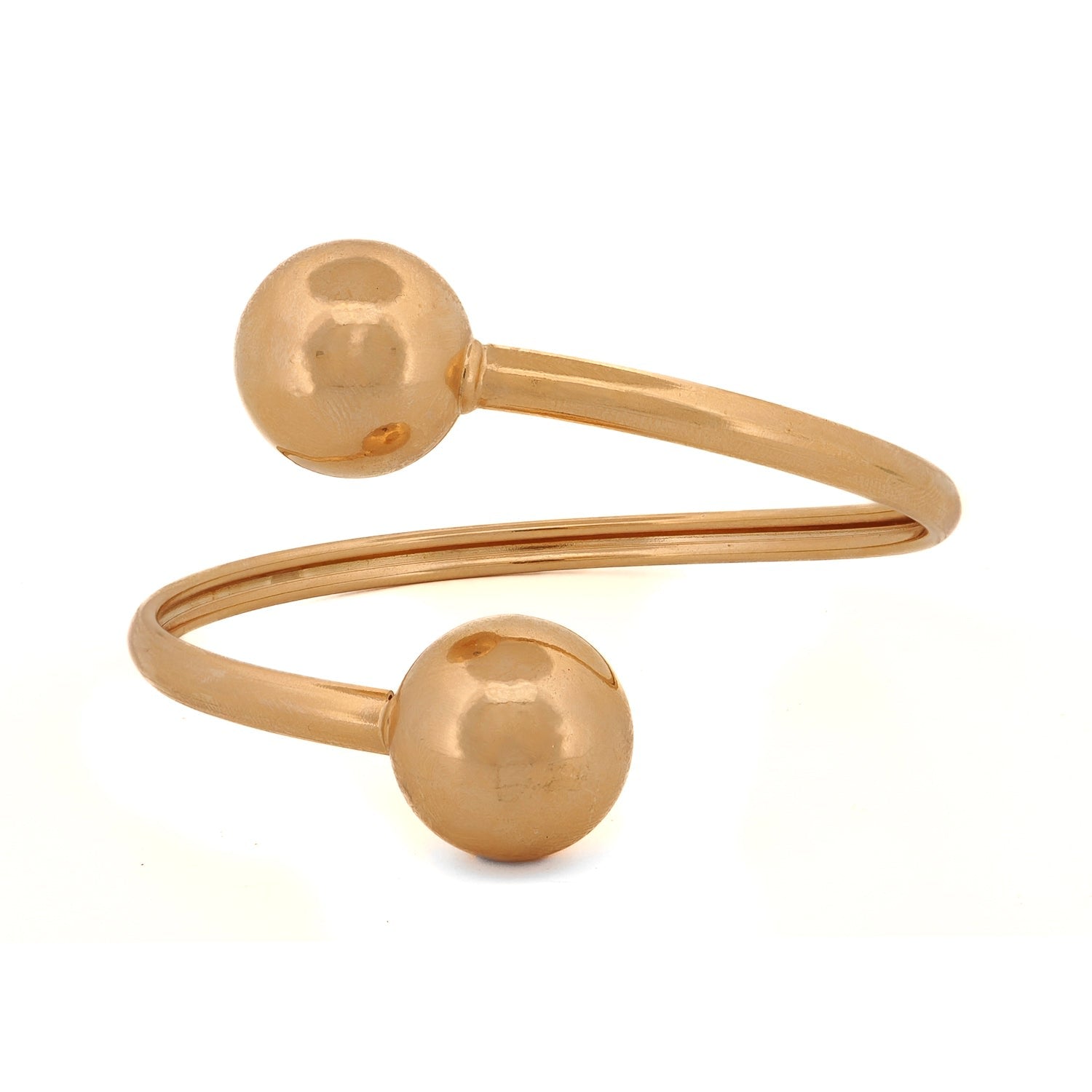 Dual Orb Gold Cuff Bracelet - Gold