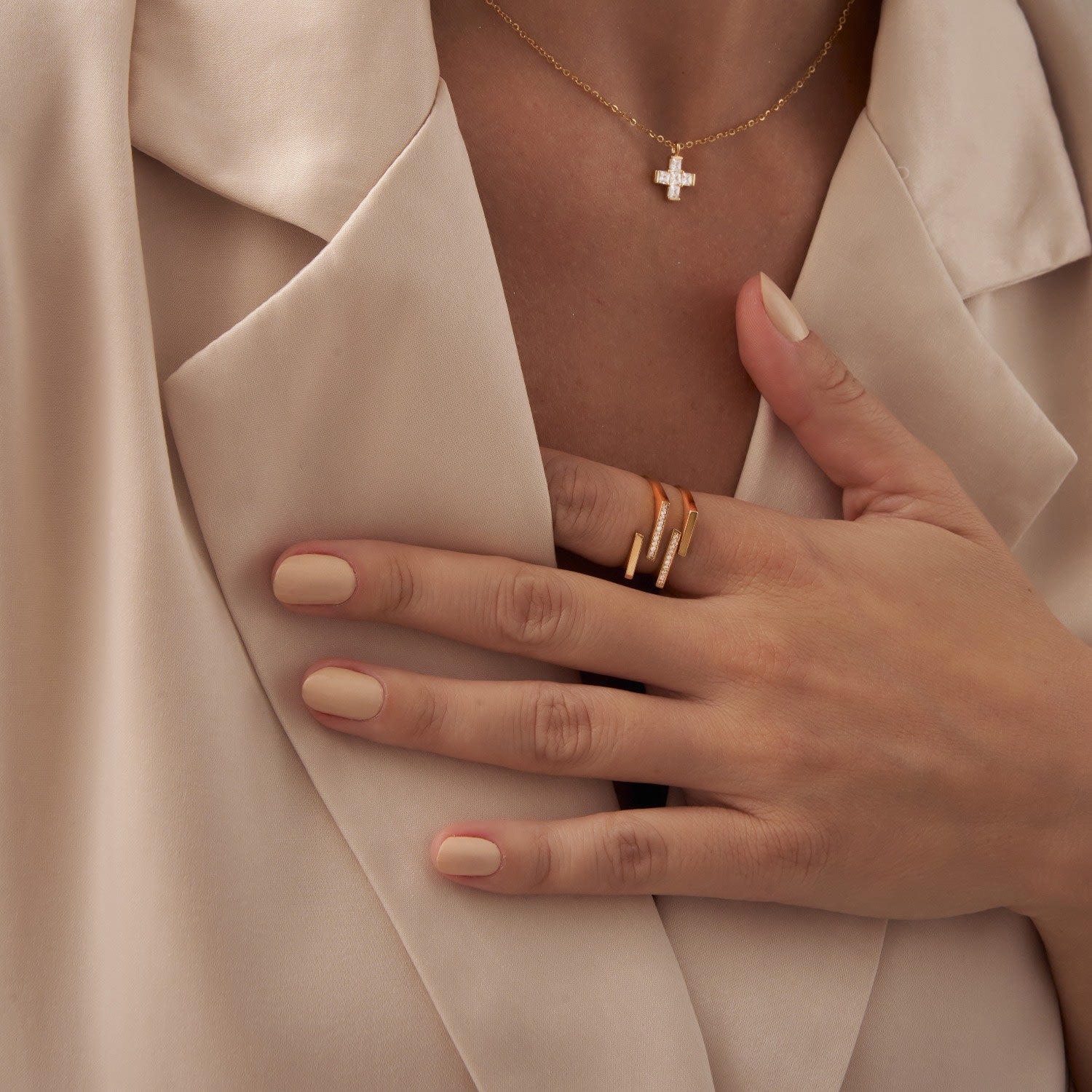 Dual Rectangular Ring Gold