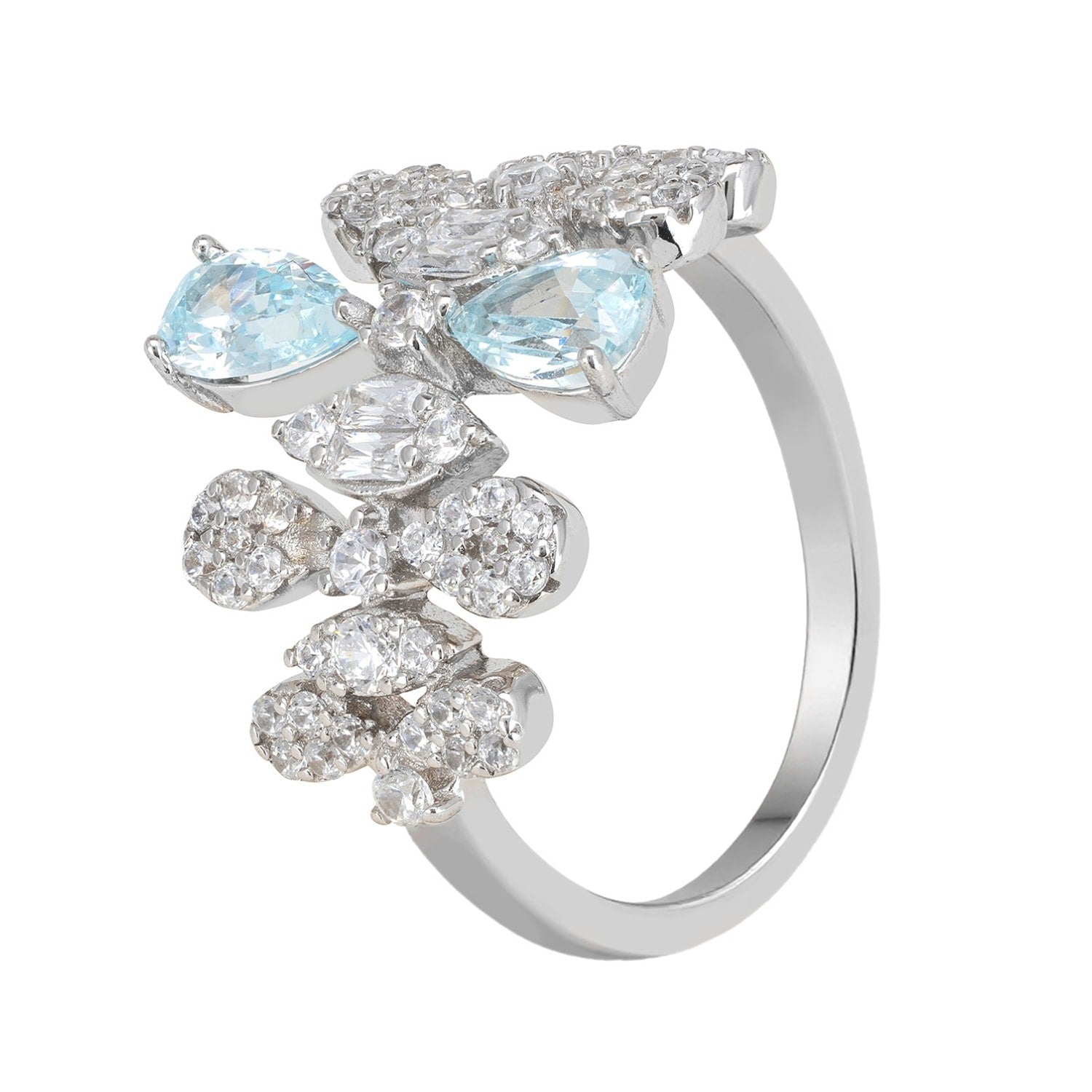 Duchess Blue Topaz Cocktail Ring Silver