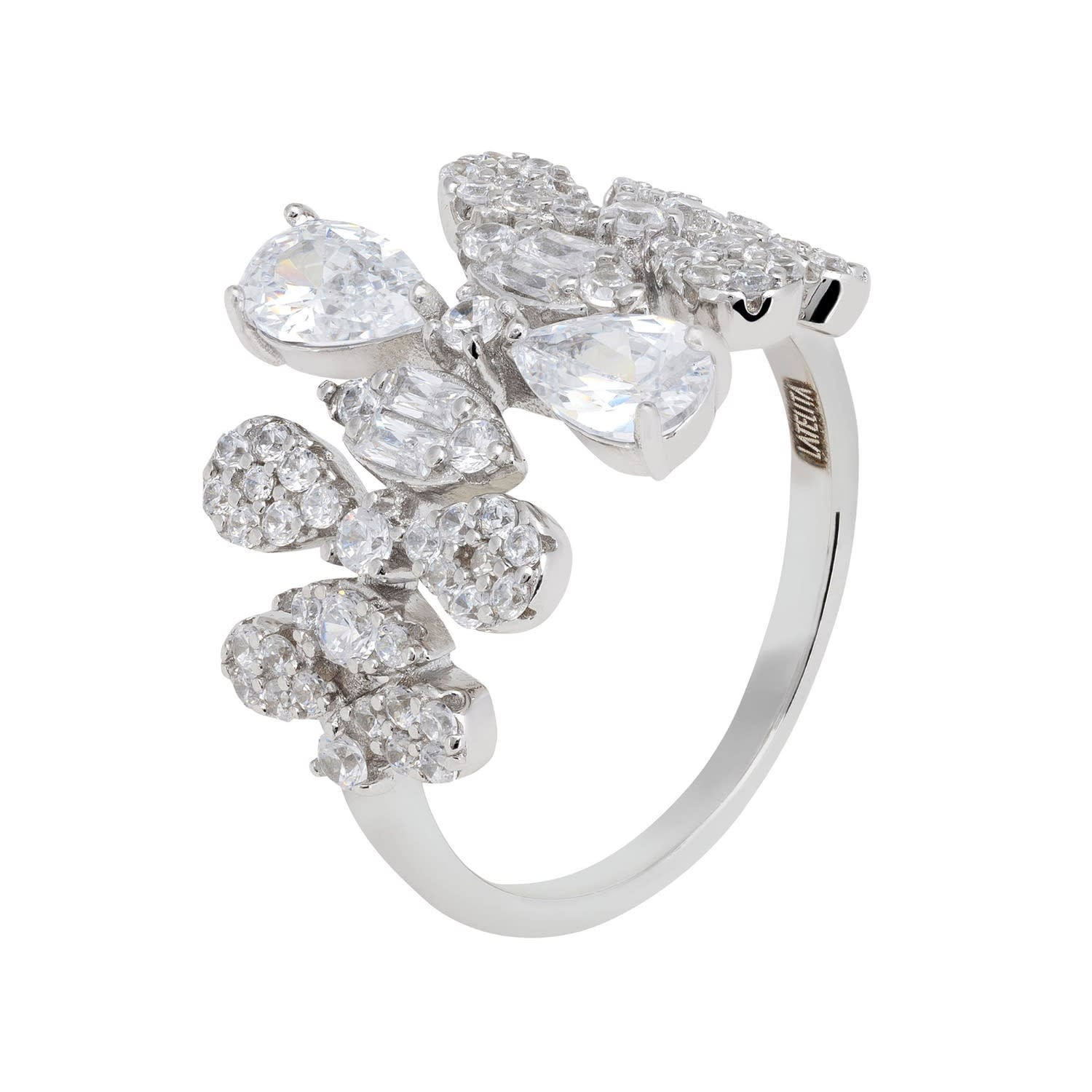 Duchess Moissanite Cocktail Ring Silver