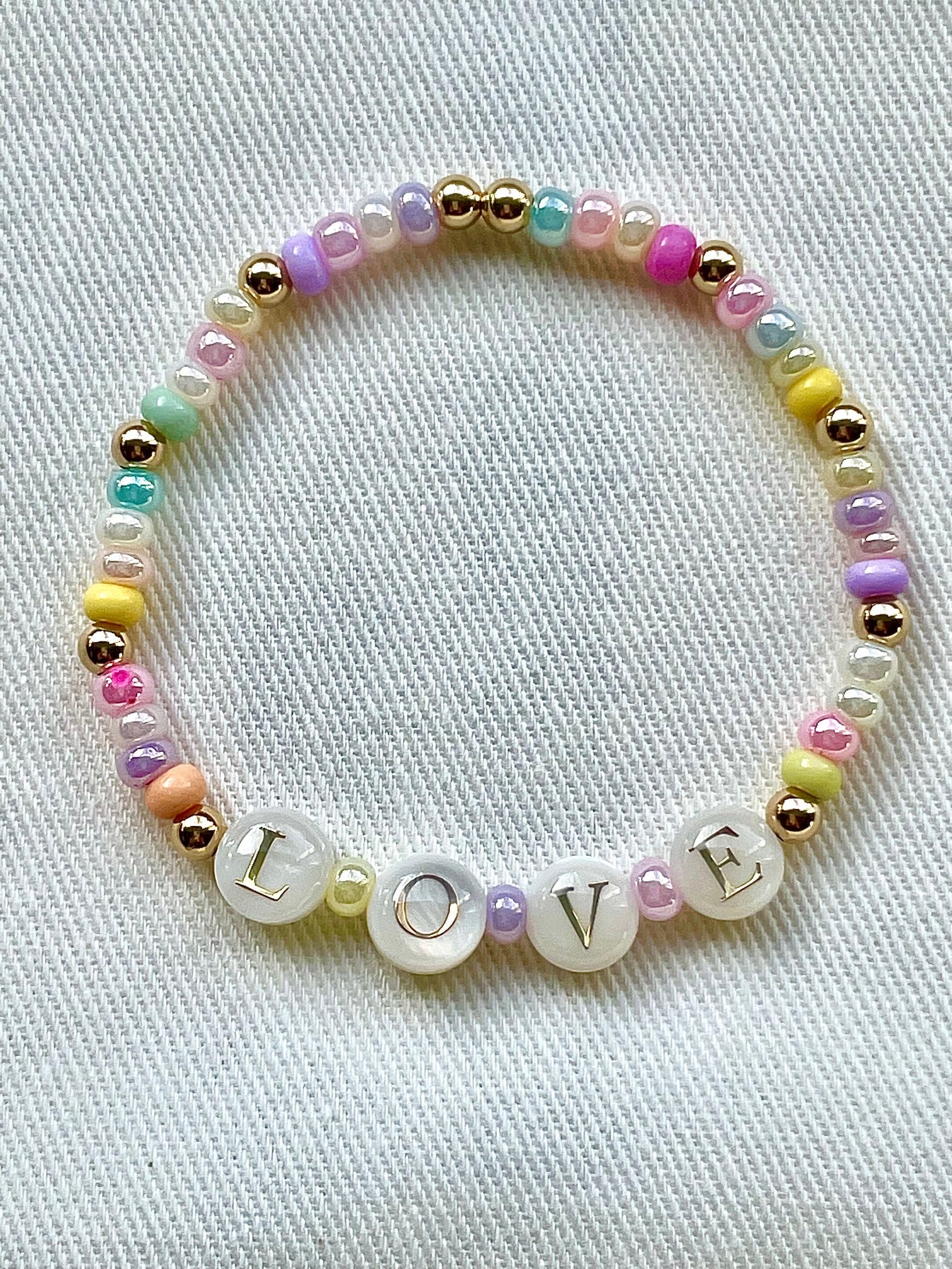 Love Pearl Pastel Beaded Bracelet