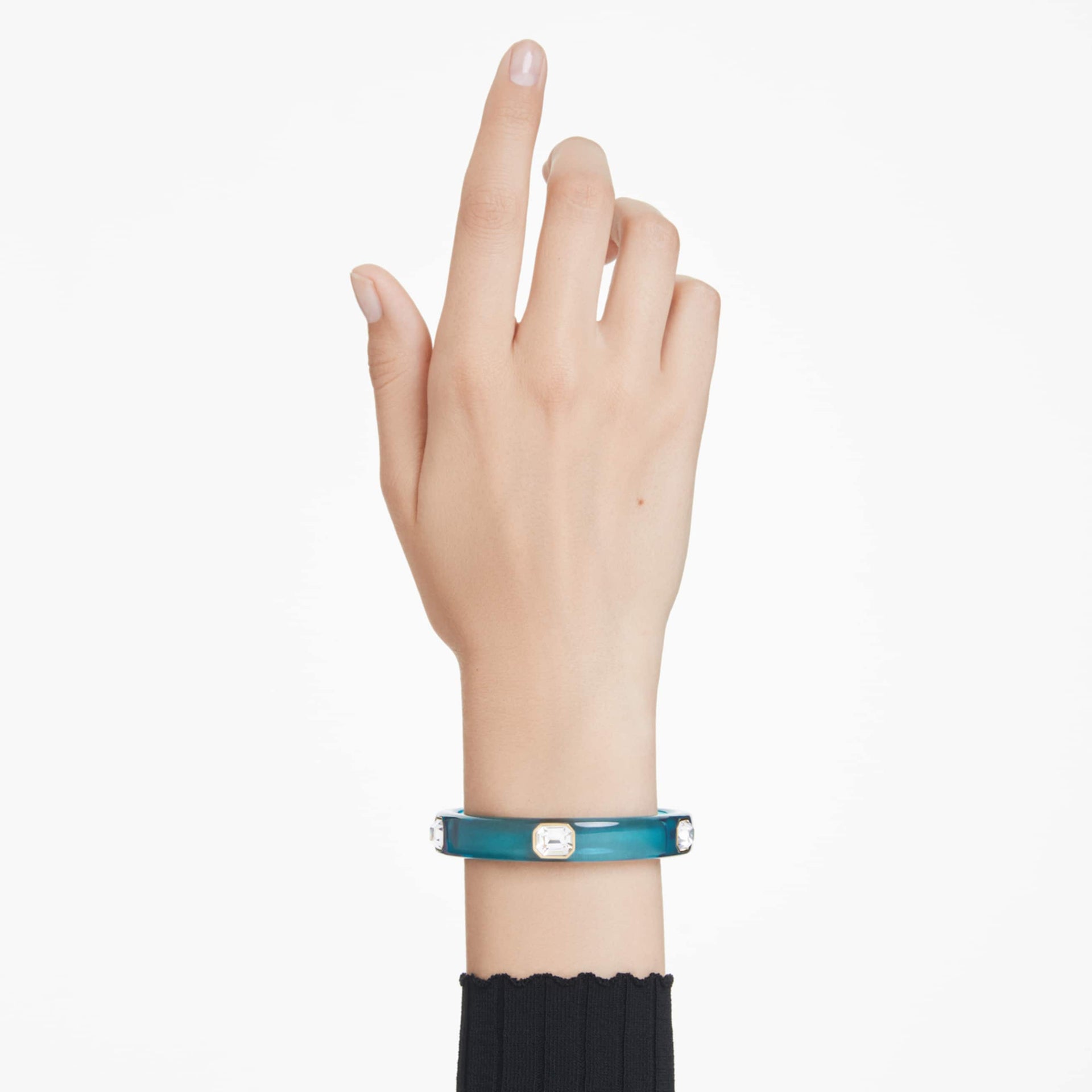 DULCIS BANGLE OCTAGON CUT BLUE GOLD TONE PLATED