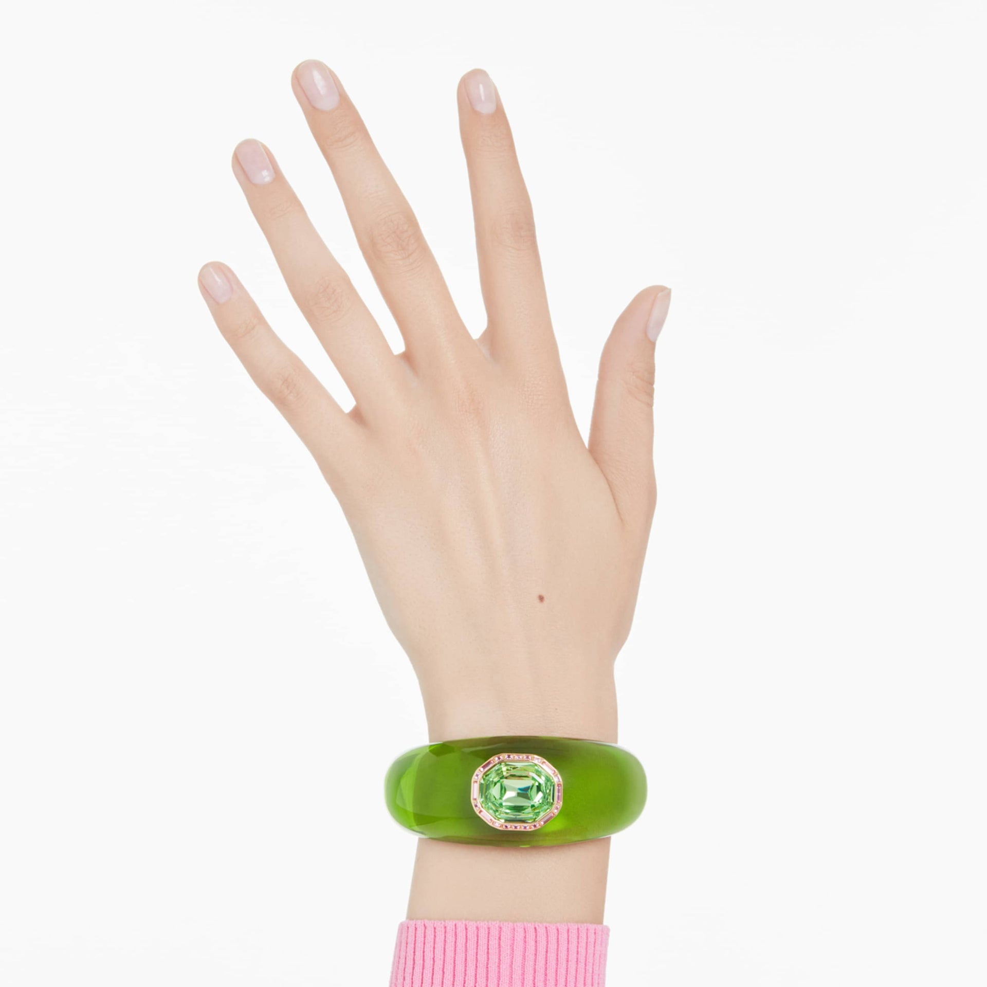 DULCIS CUFF OCTAGON CUT GREEN GOLD TONE PLATED