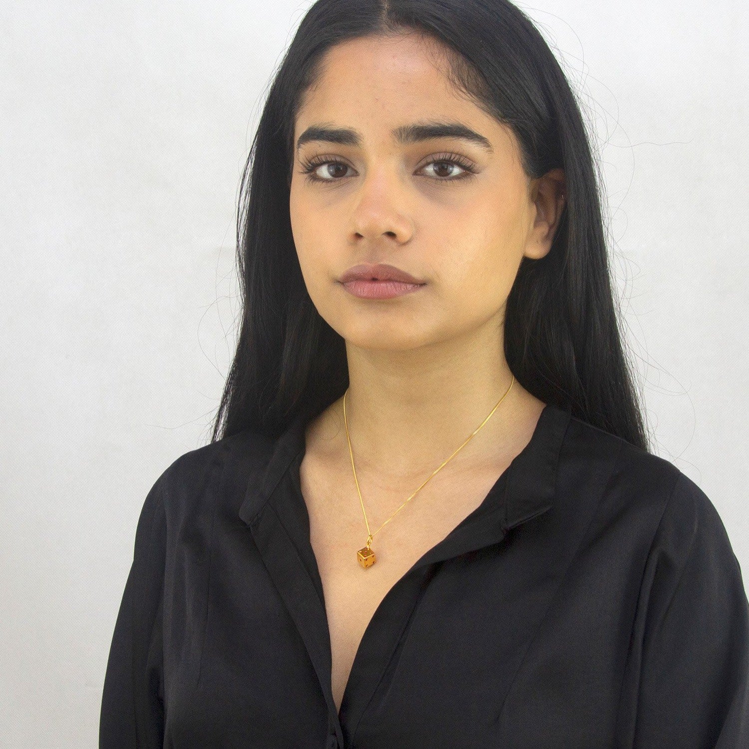 18Kt Gold Plated & Red Enamel Dice Mini Pendant