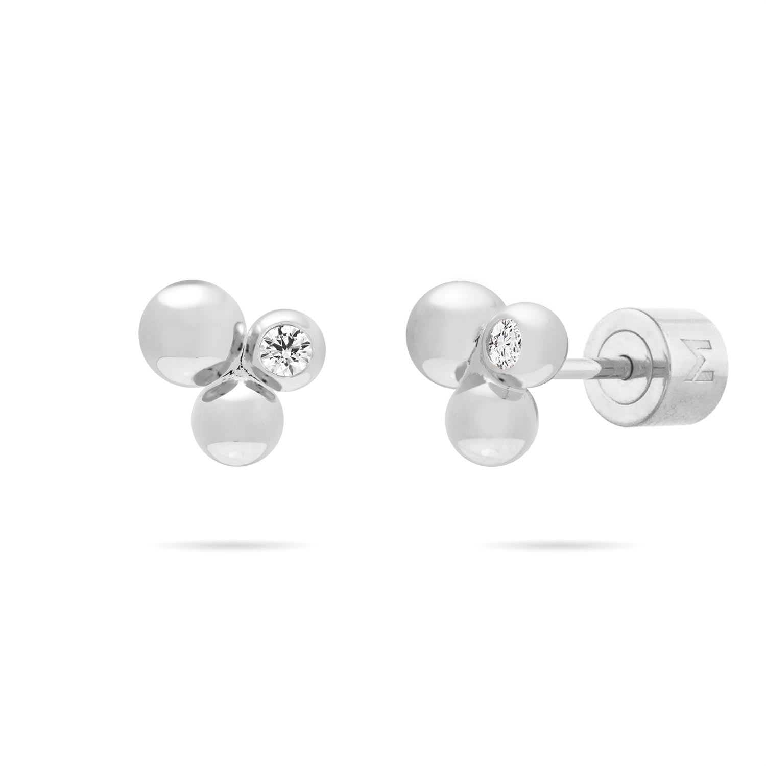 Bubble Cluster Stud Earrings - Silver