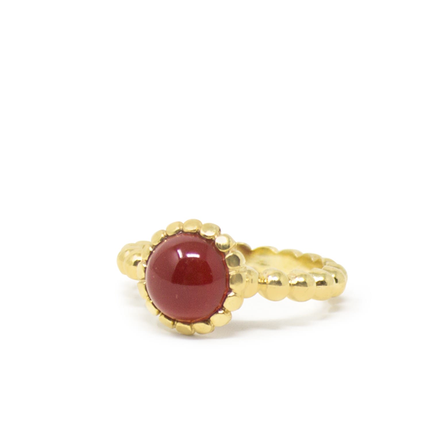 Carnelian Beady Stacking Ring