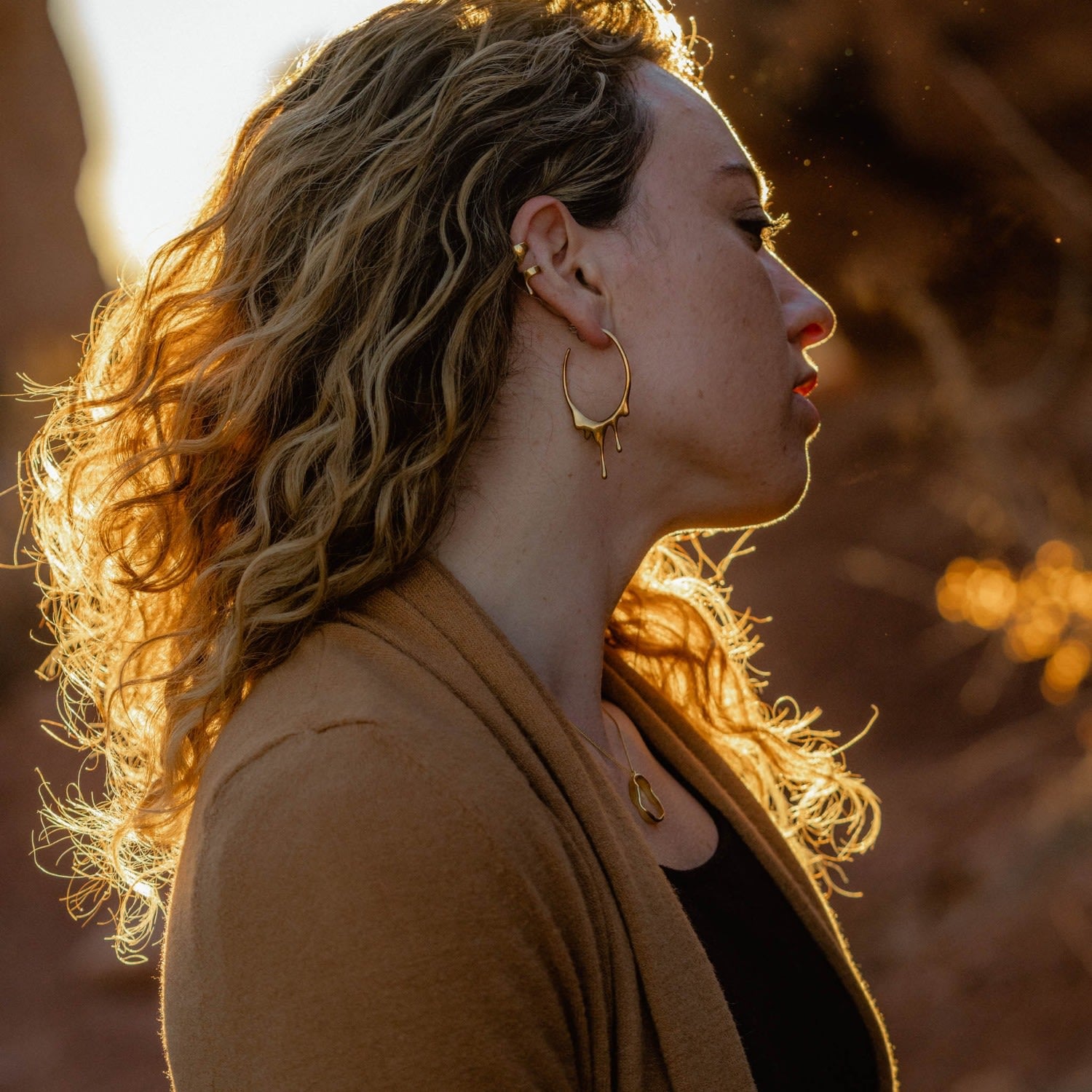 Dripping Gold Vermeil Ear Cuff