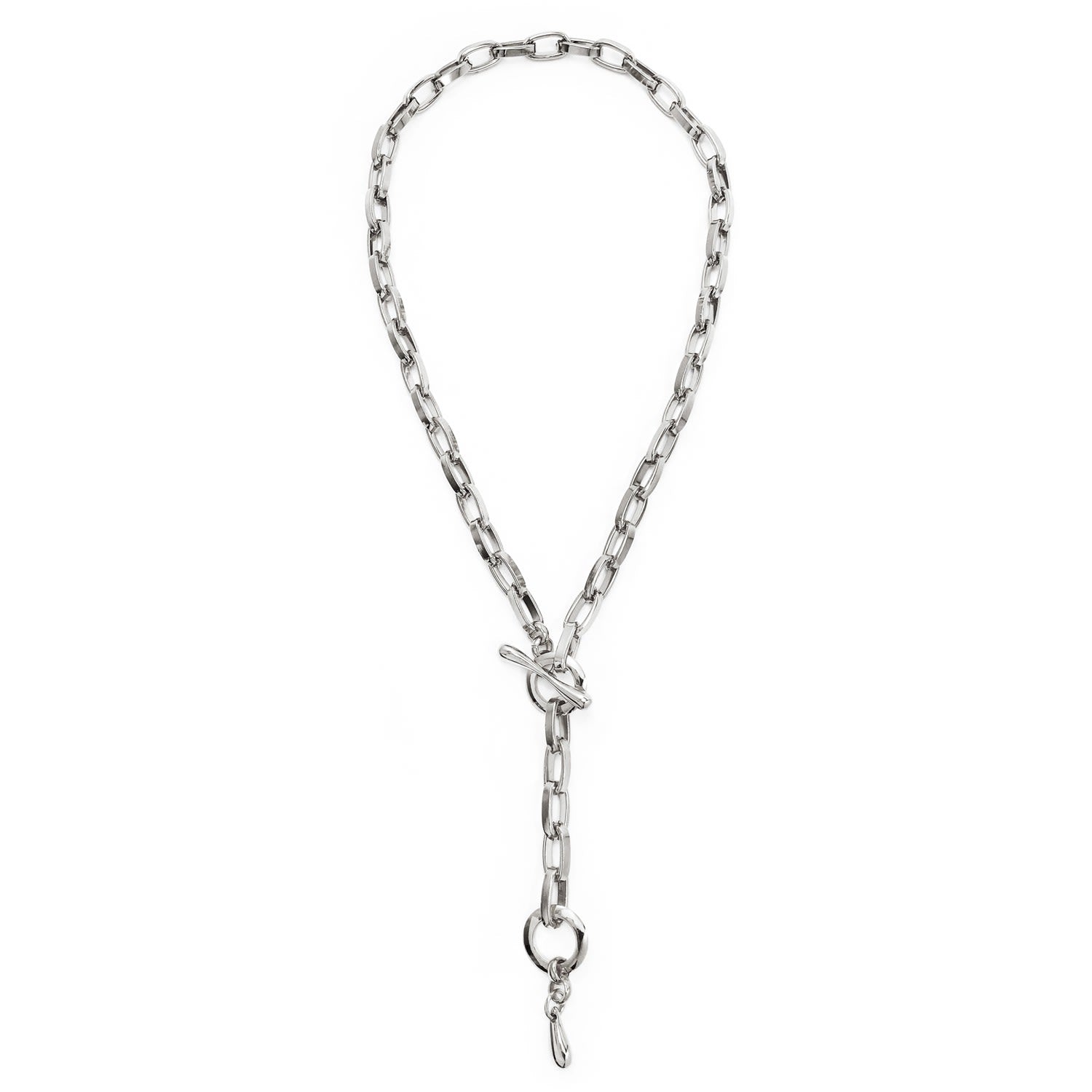 Convertible Chainlink Lariat - Silver