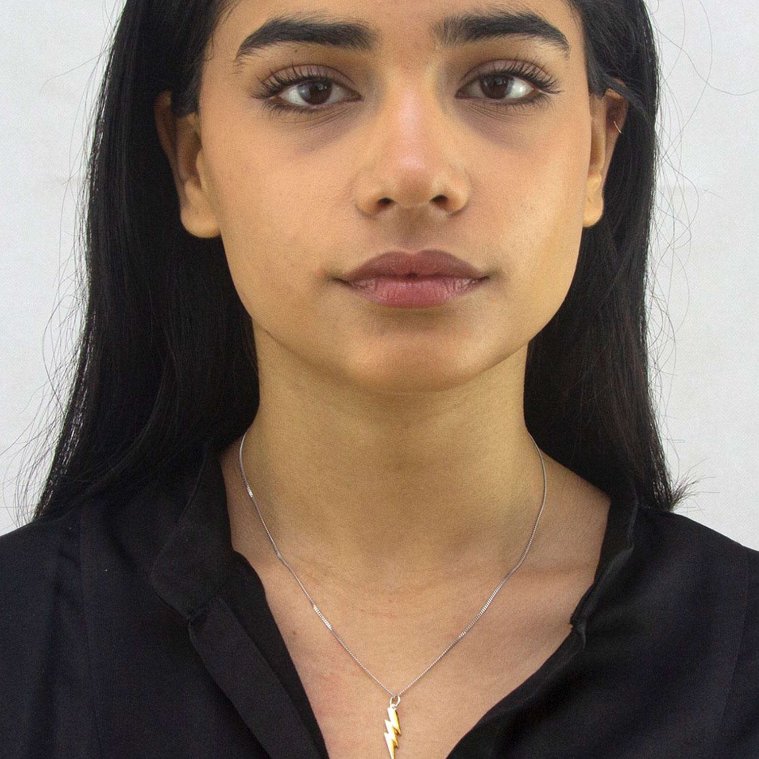 Sterling Silver & 18Kt Gold Plated 2 Tone Bolt Pendant