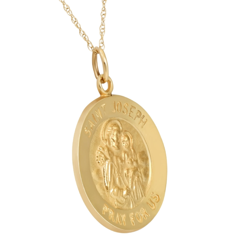 14k Yellow Gold St. Joseph Medal Pendant .5' Tall 2.5 Grams