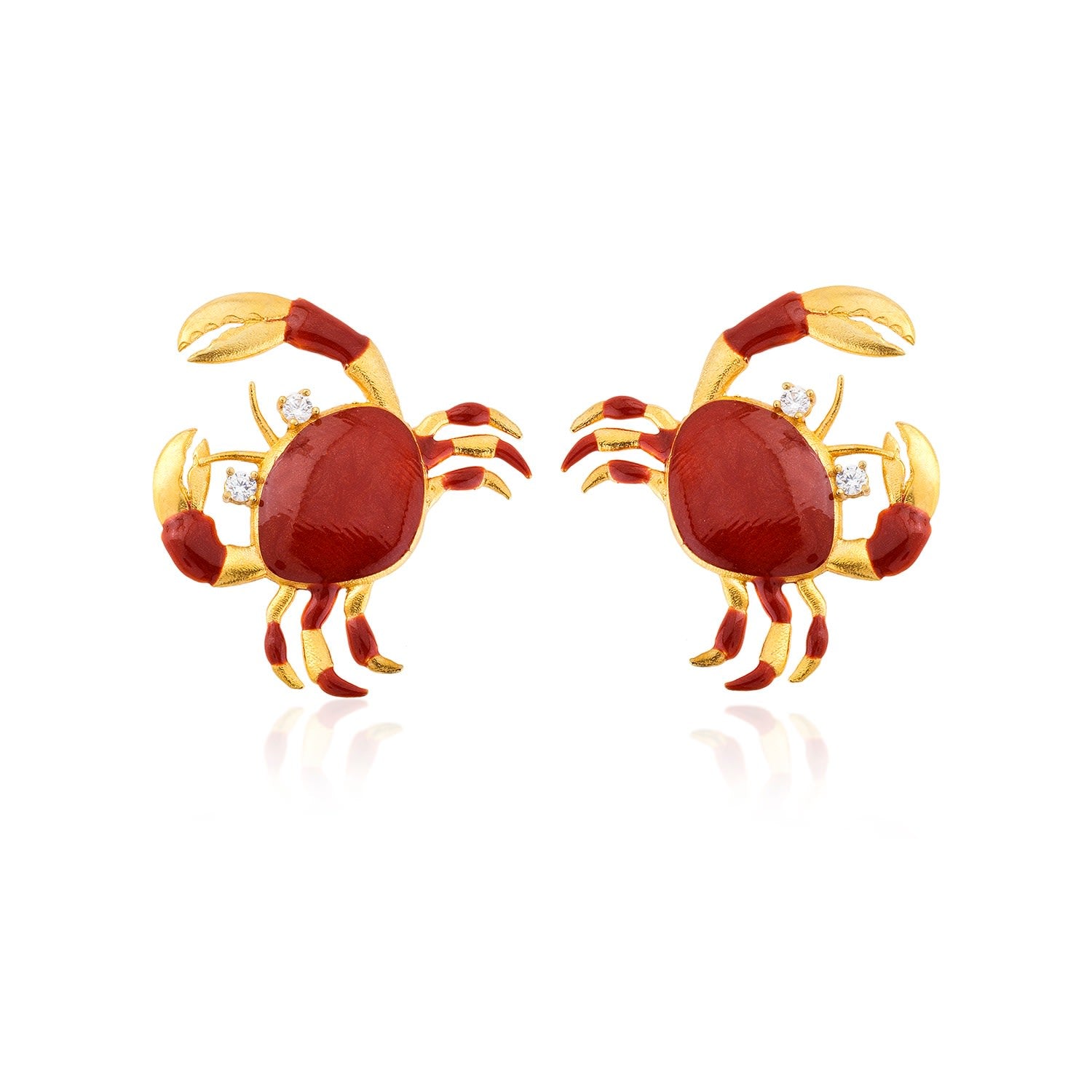Orange Crab Earrings