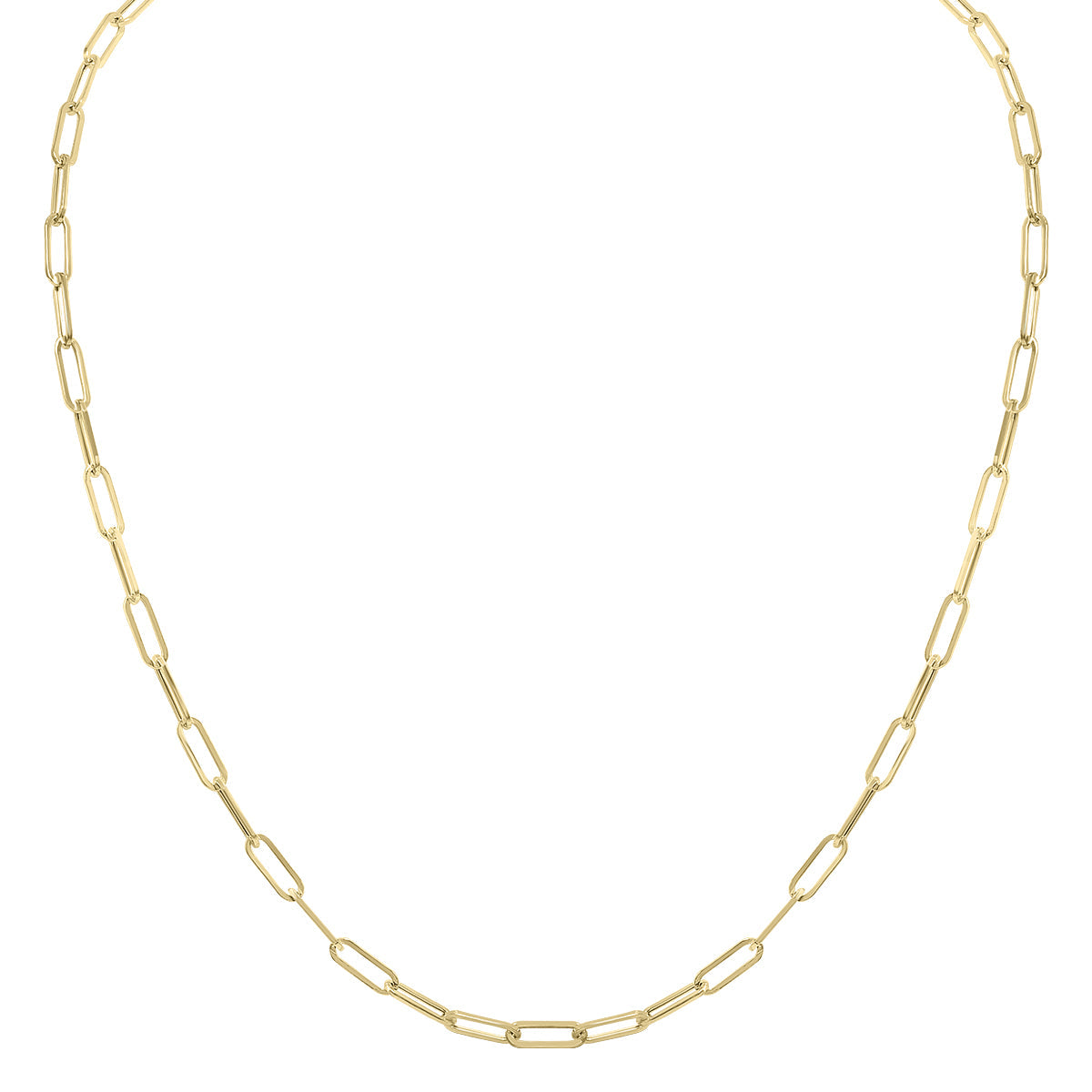 14K Yellow Gold Dainty Paperclip Necklace With Lobster Clasp - 16 Inch