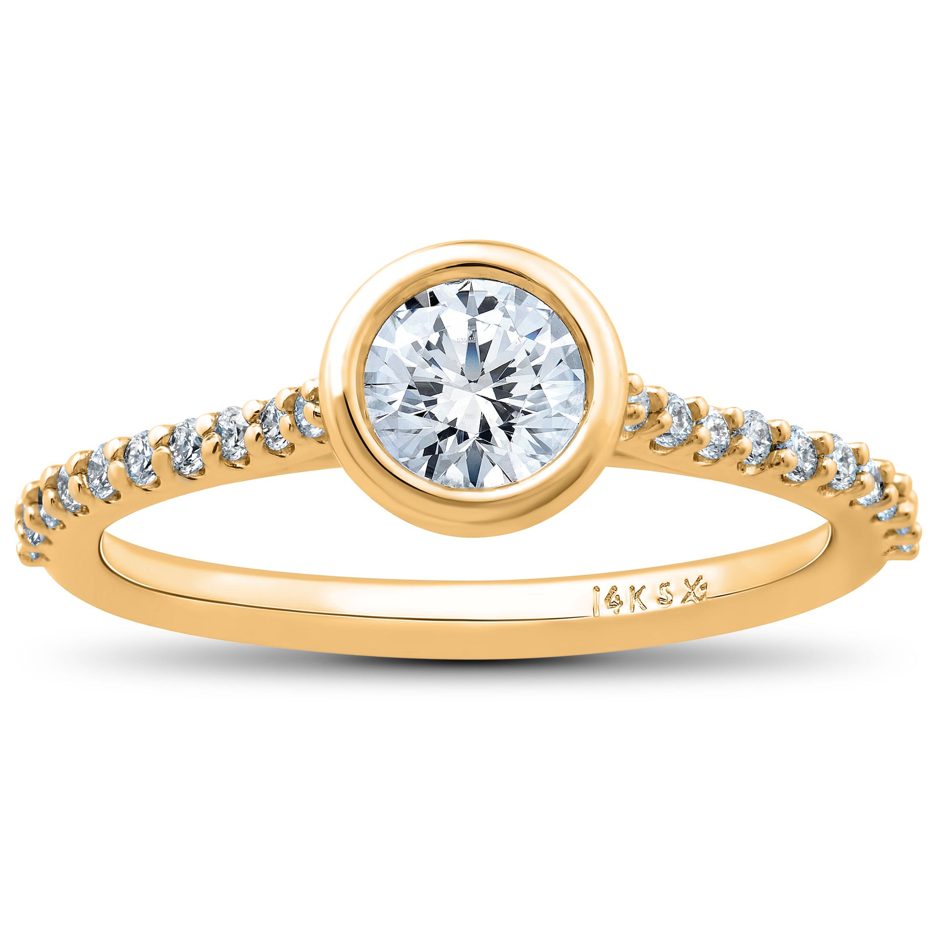 3/4 Ct Charlotte Lab Created Diamond Engagement Ring 14k Yellow Gold