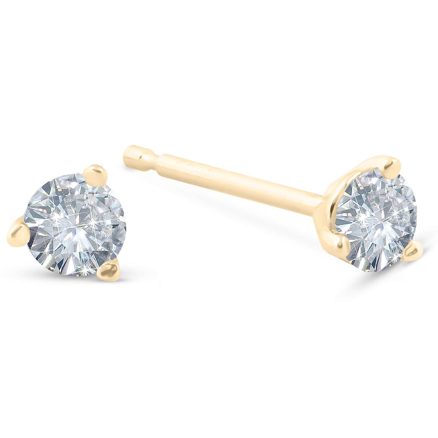 1/4 ct TDW Round Lab Grown Diamond Studs in Platinum, 14k White or Yellow Gold