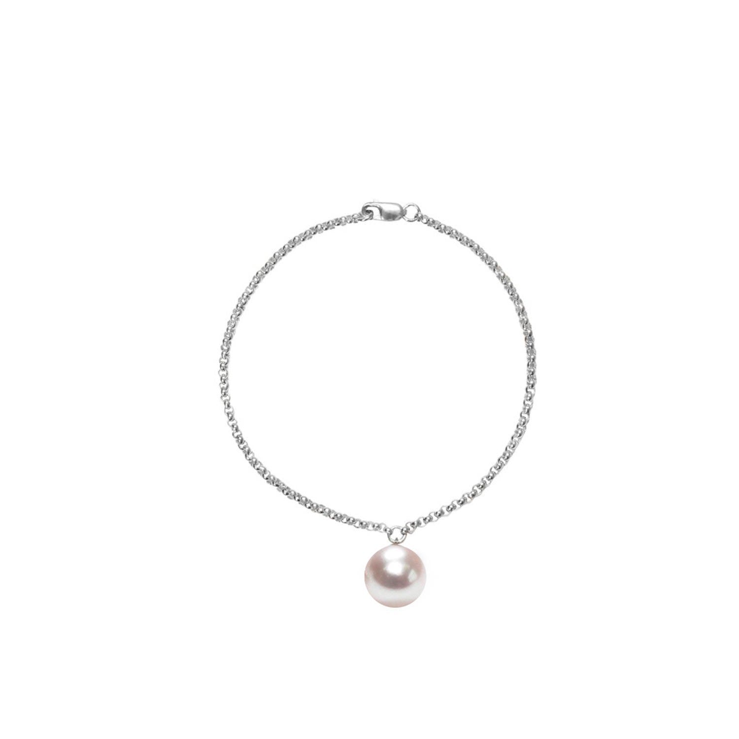 Alba White Pearl Bracelet - Silver
