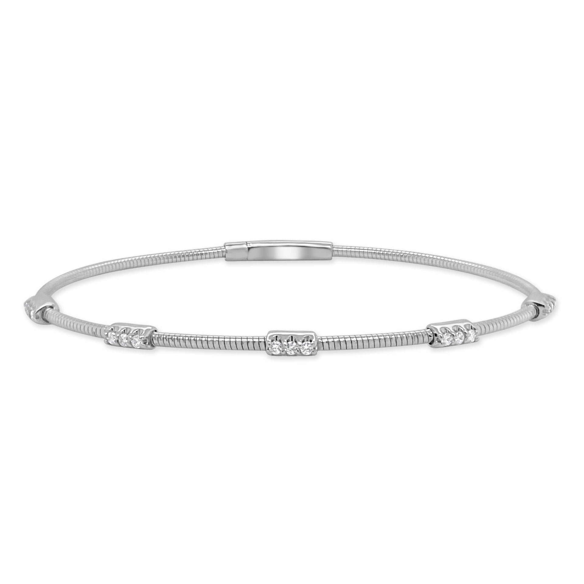 14k Gold & Diamond Flexible Bangle