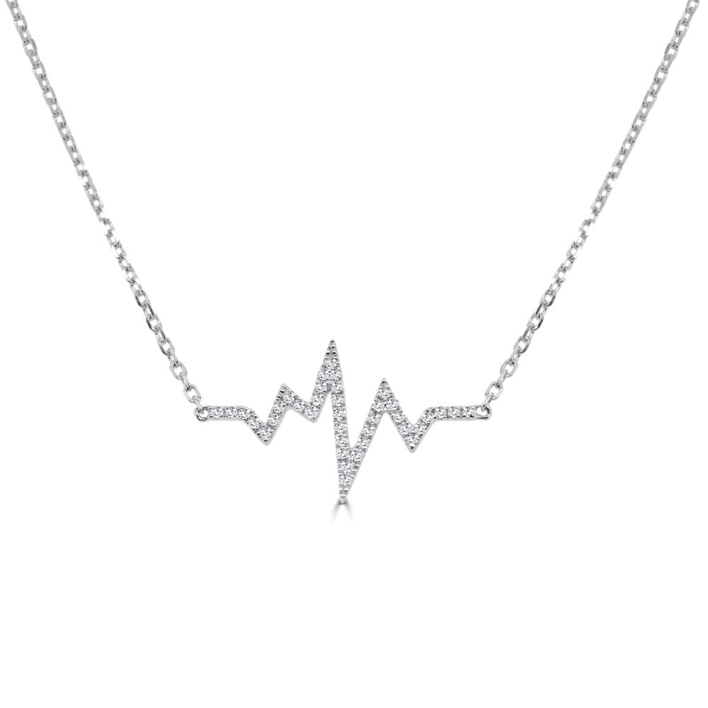 14K Gold & Diamond Heart Beat Necklace