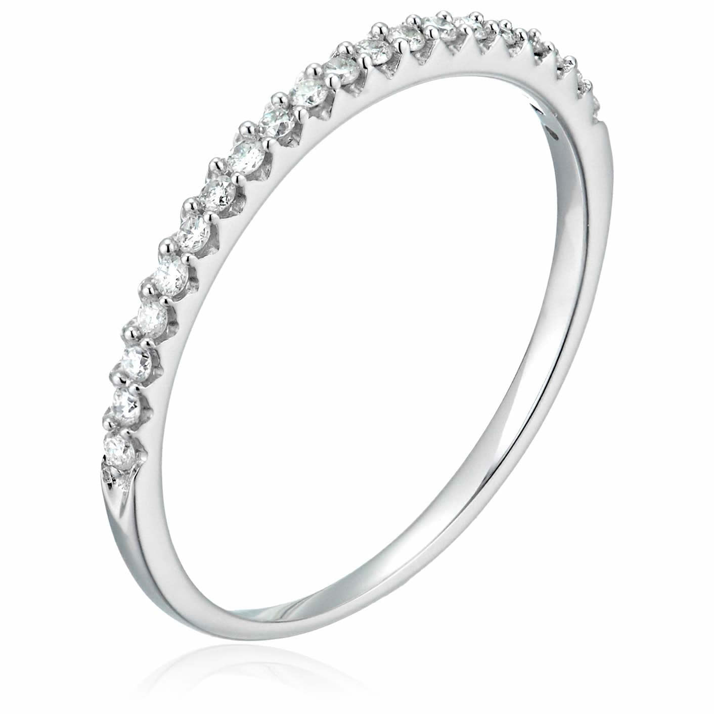 1/6 Cttw Micropave Diamond Wedding Band In 10K Gold Prong Set